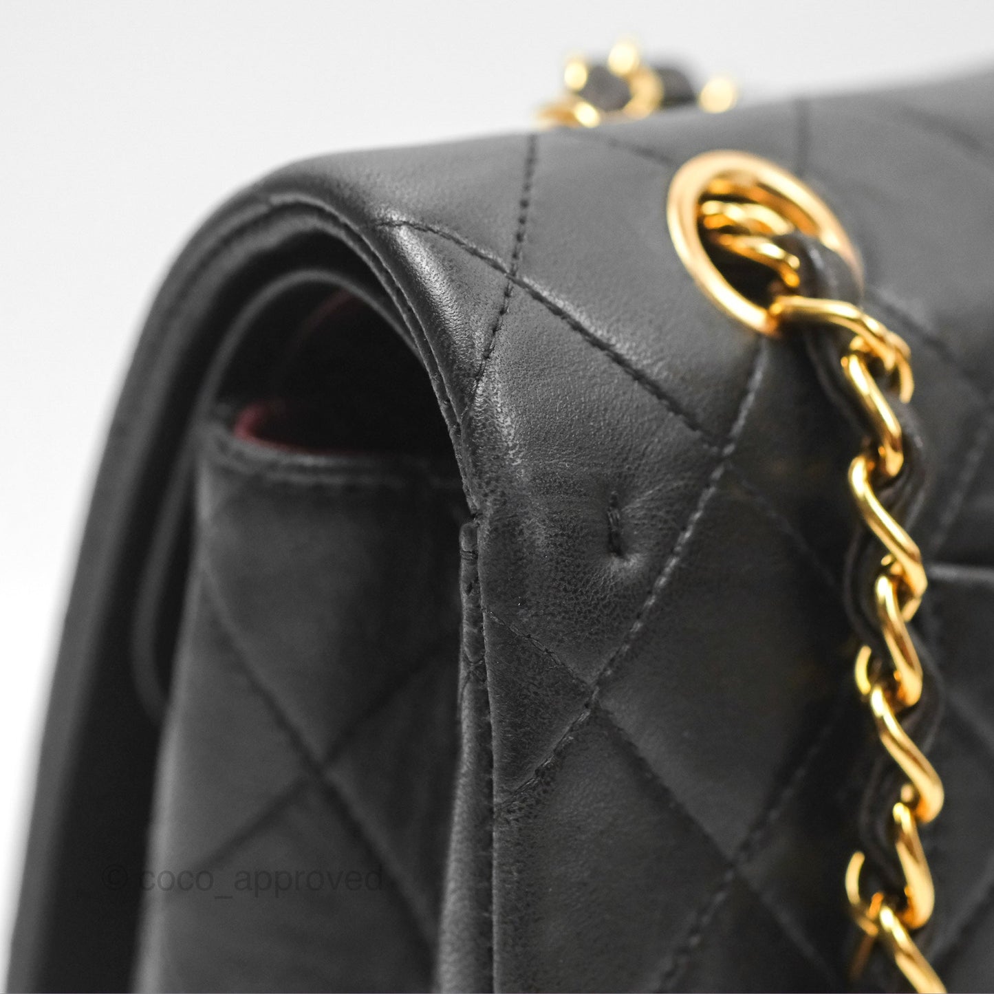 Chanel Vintage Classic Medium Flap Black Lambskin 24K Gold Hardware