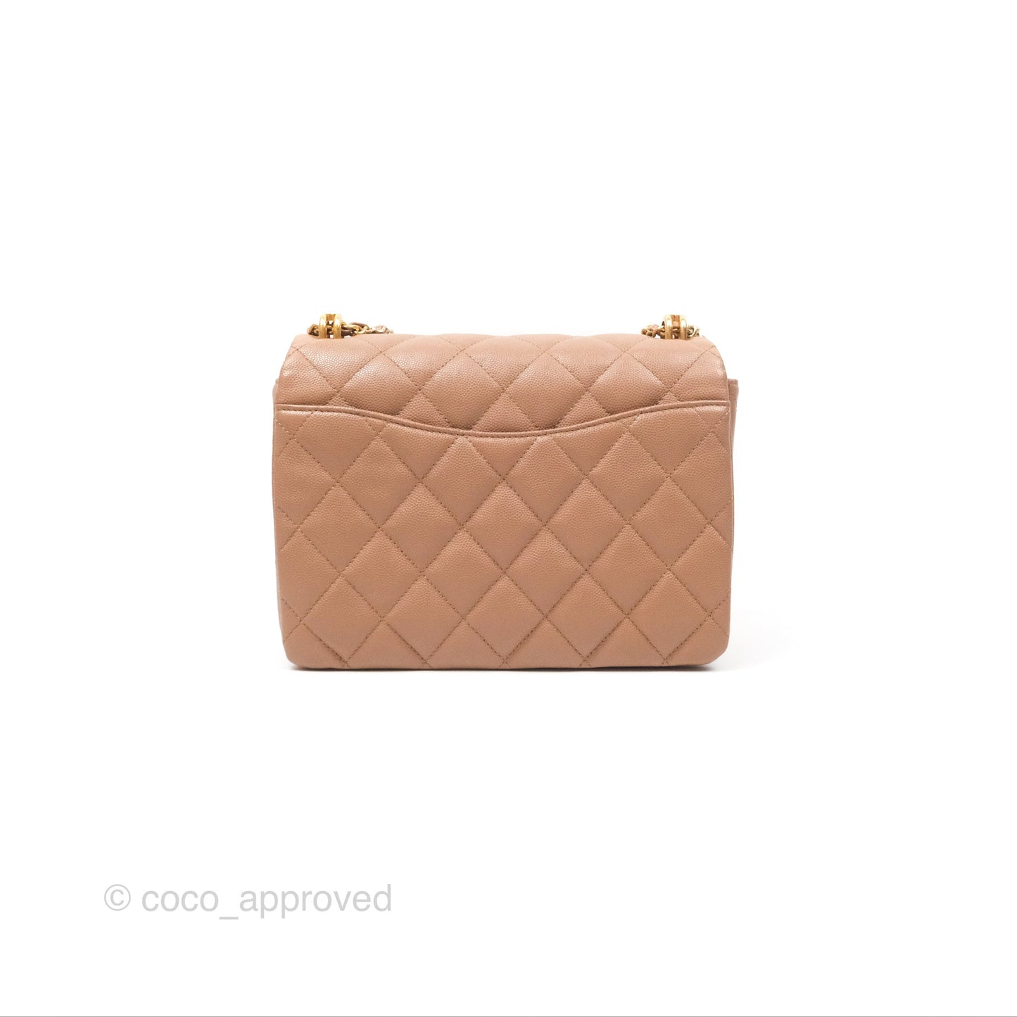 Chanel Coco First Dark Beige Flap Bag Caviar Gold Hardware 22K