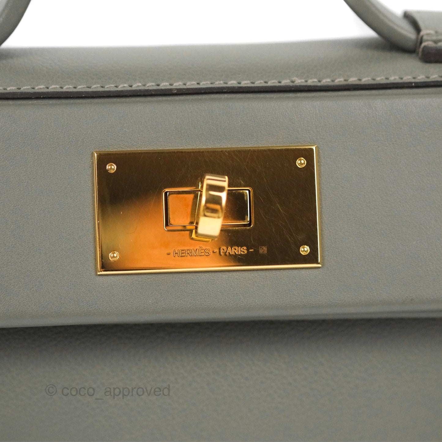 Hermès 24/24 21 Mini Gris Meyer 0L Evercolor/Swift Gold Hardware
