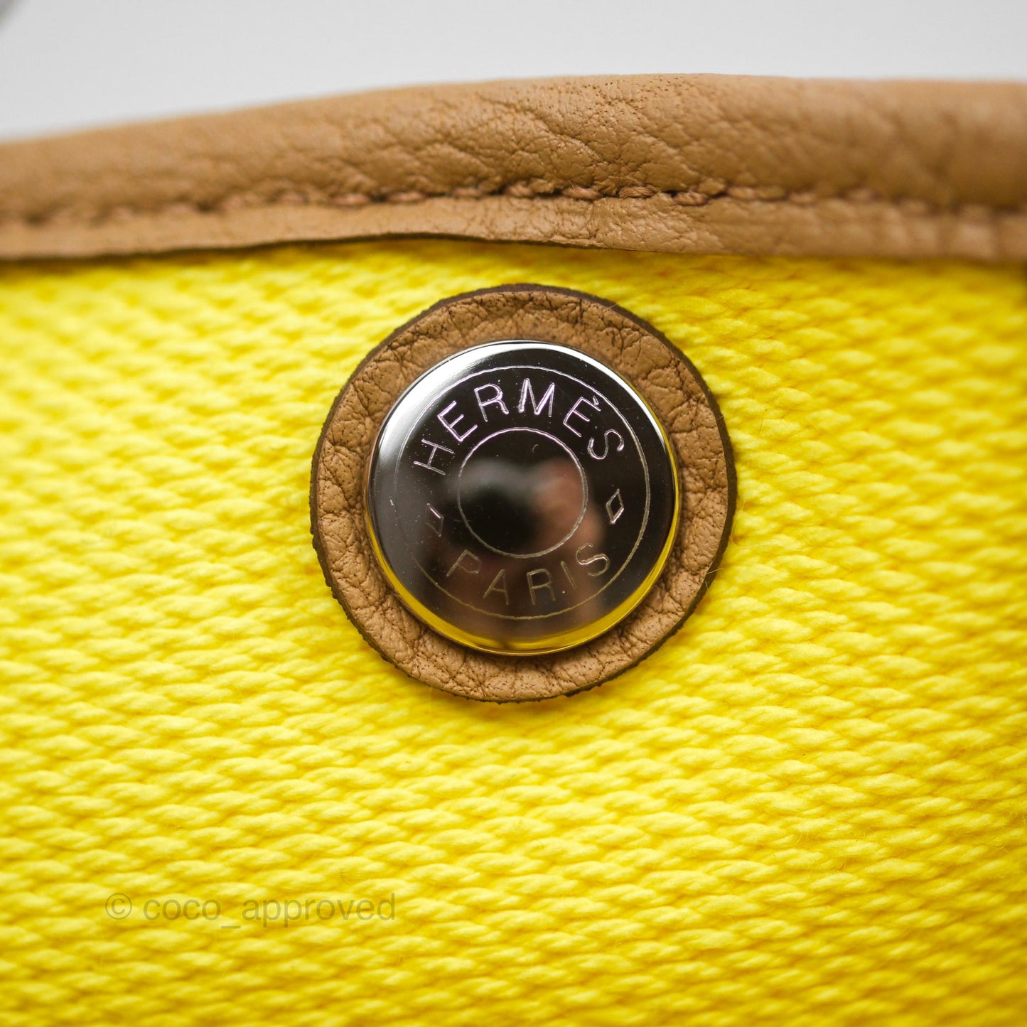Hermès Garden Party 30 Canvas Ecru-Jaune Citron 9N/ Biscuit 48