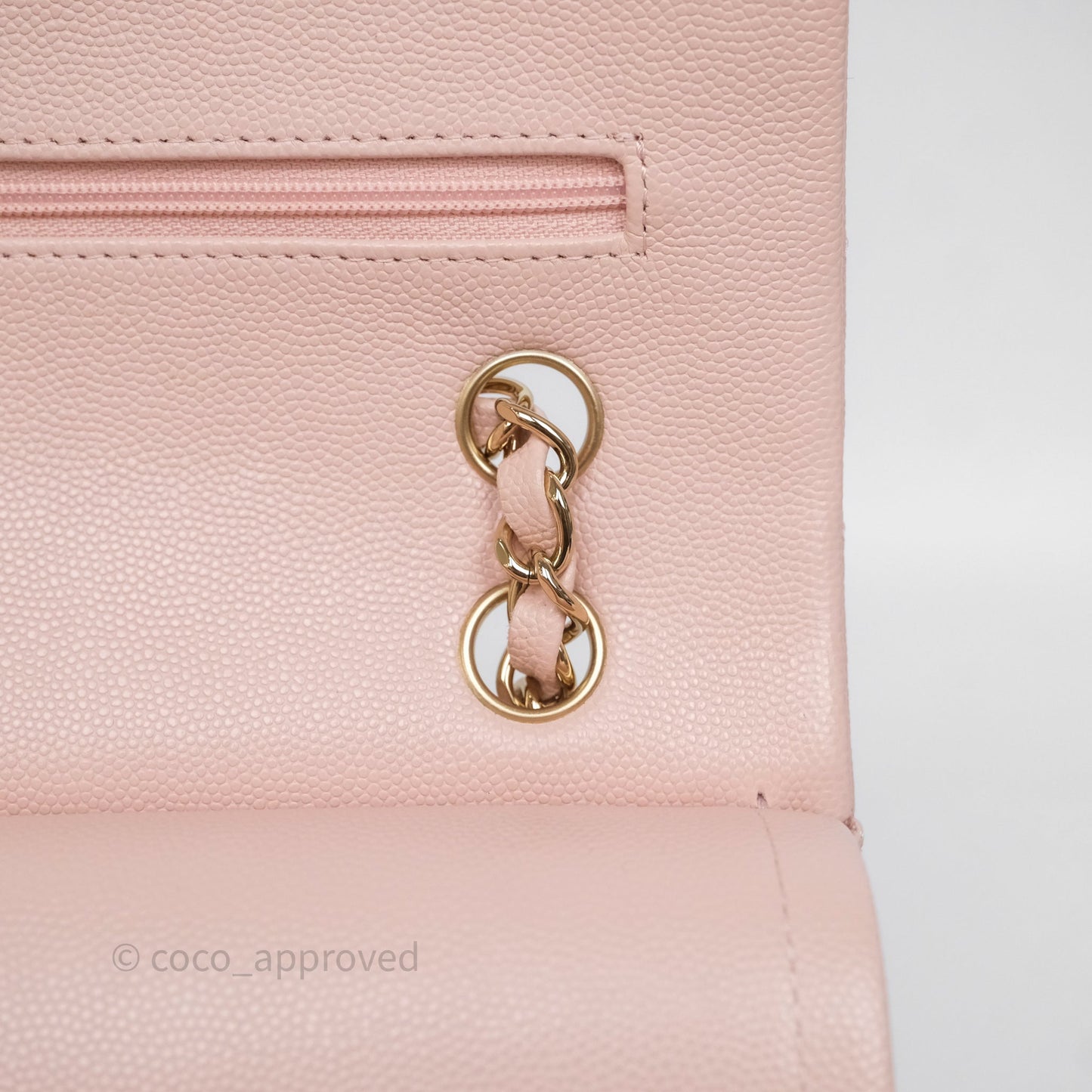 Chanel Classic M/L Medium Flap Quilted Pink Caviar Gold Hardware
