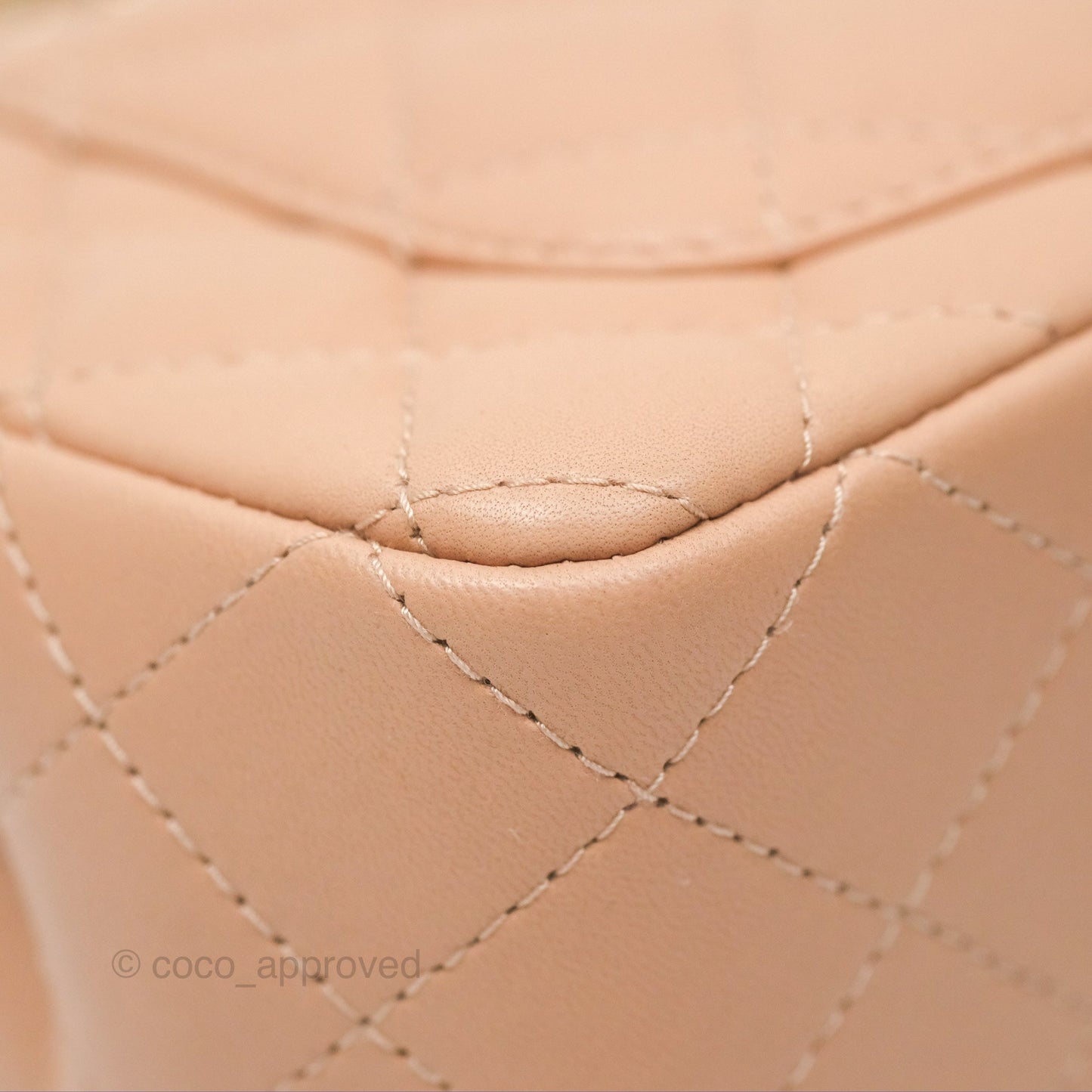 Chanel Mini Rectangular Quilted Beige Lambskin Gold Hardware