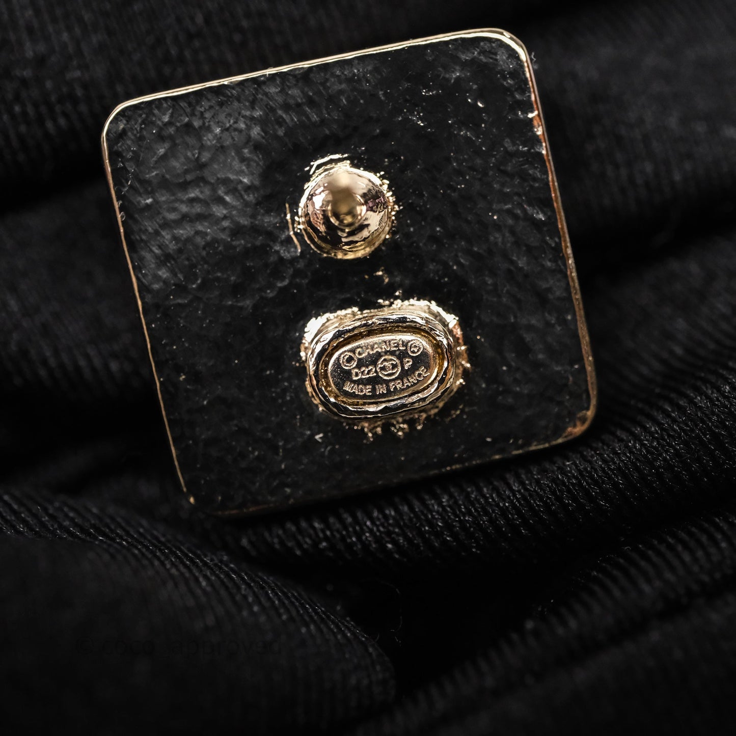 Chanel CC Square Brooch Set in 3 Gold Tone 22P