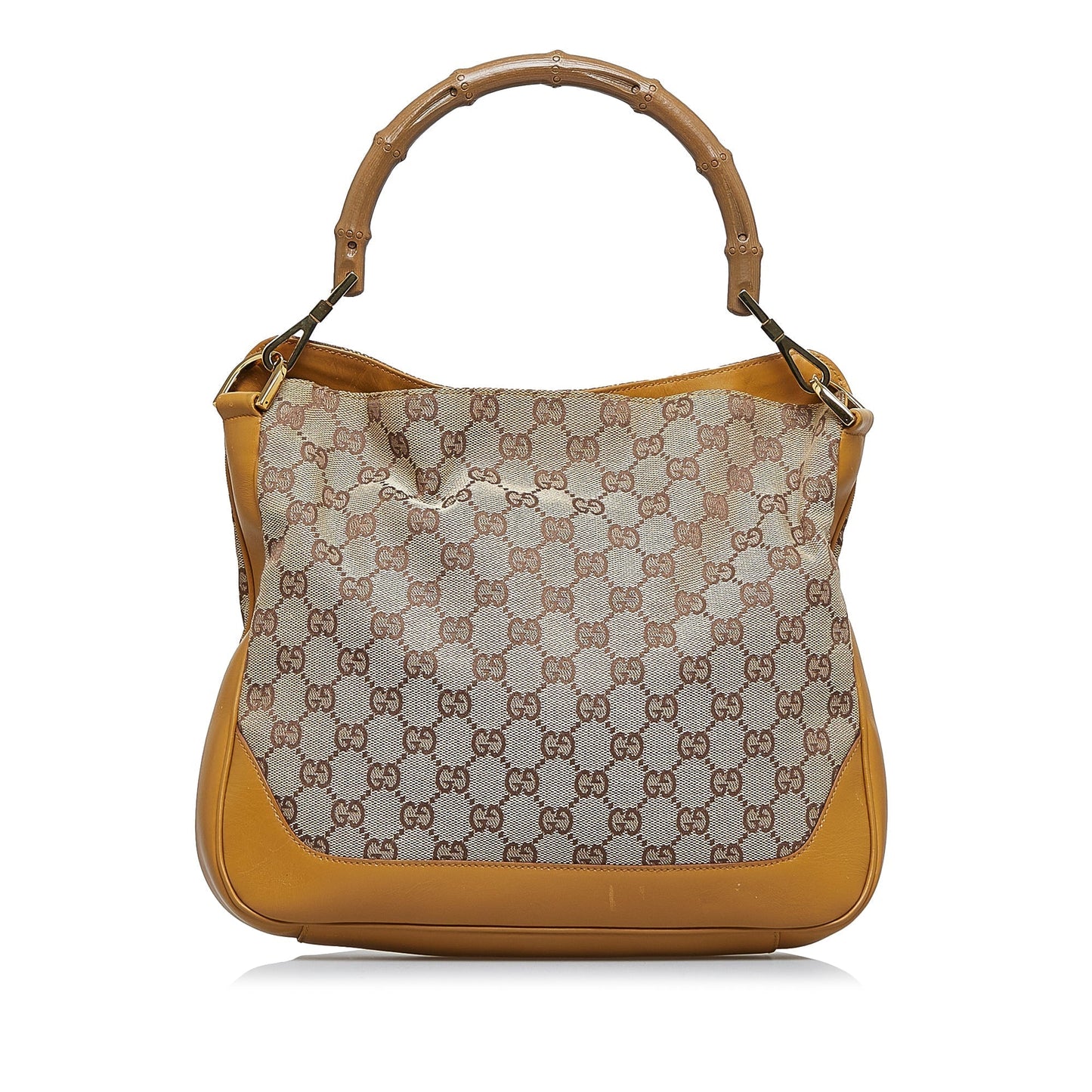 Luxury Gucci GG Canvas Bamboo Web Satchel
