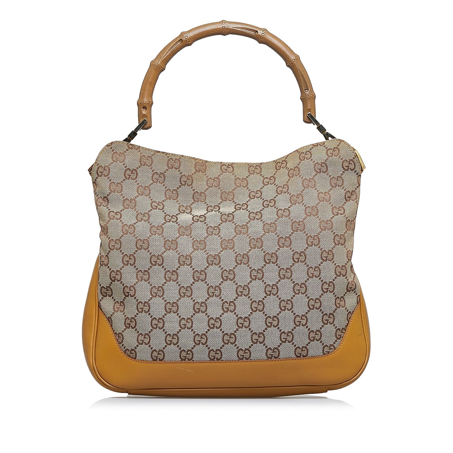 Luxury Gucci GG Canvas Bamboo Web Satchel