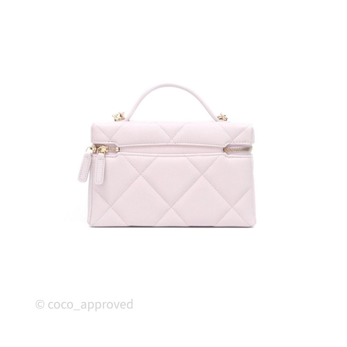 Chanel Top Handle Long Vanity with Chain Light Lilac Pink Caviar Gold Hardware