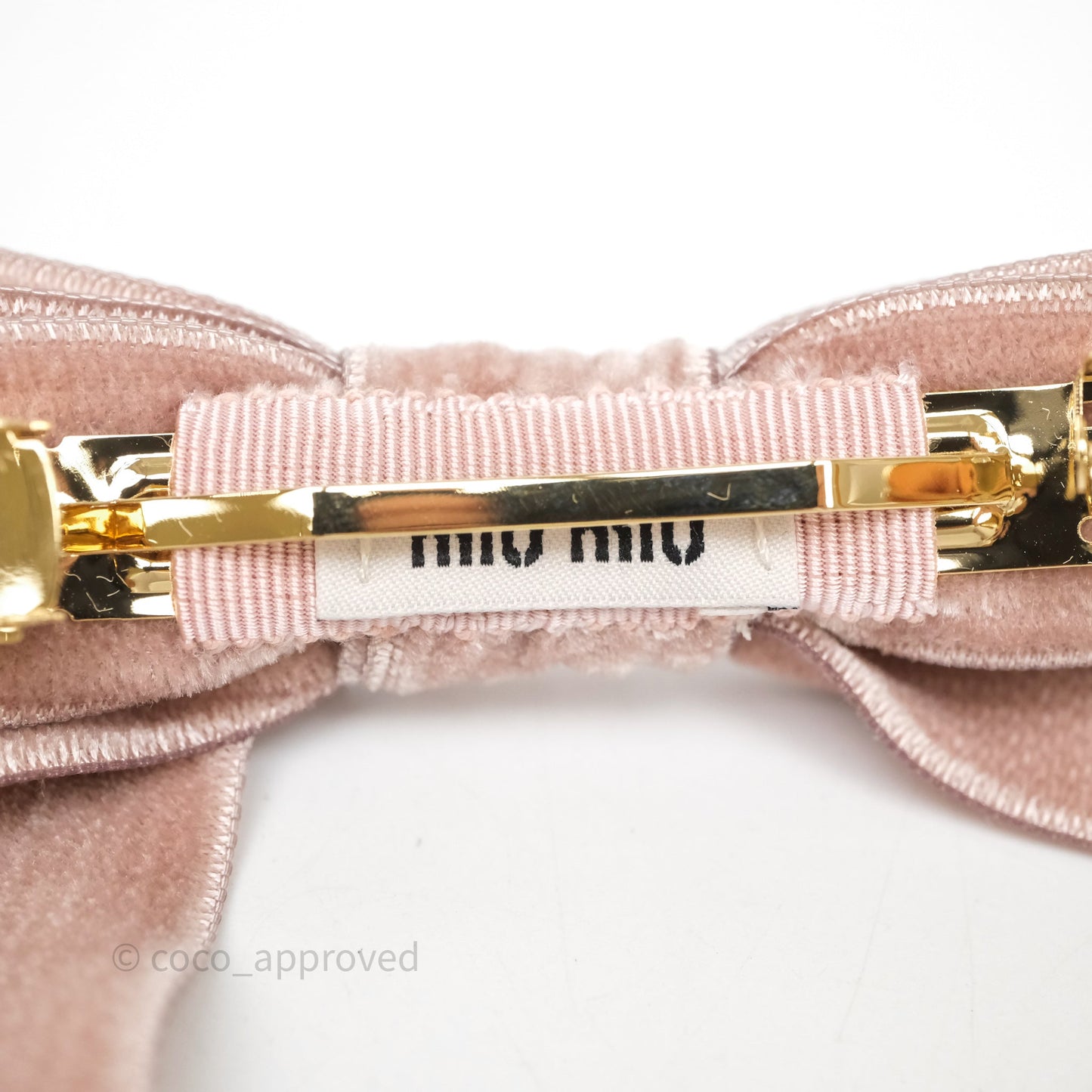 Miu Miu Velvet Hair Clip Alabaster Pink