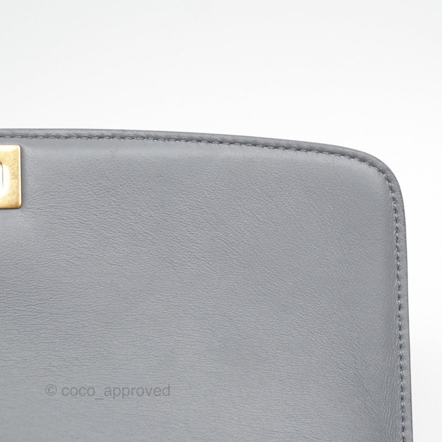 Celine Medium Classic Box Flap Grey Liege Calfskin