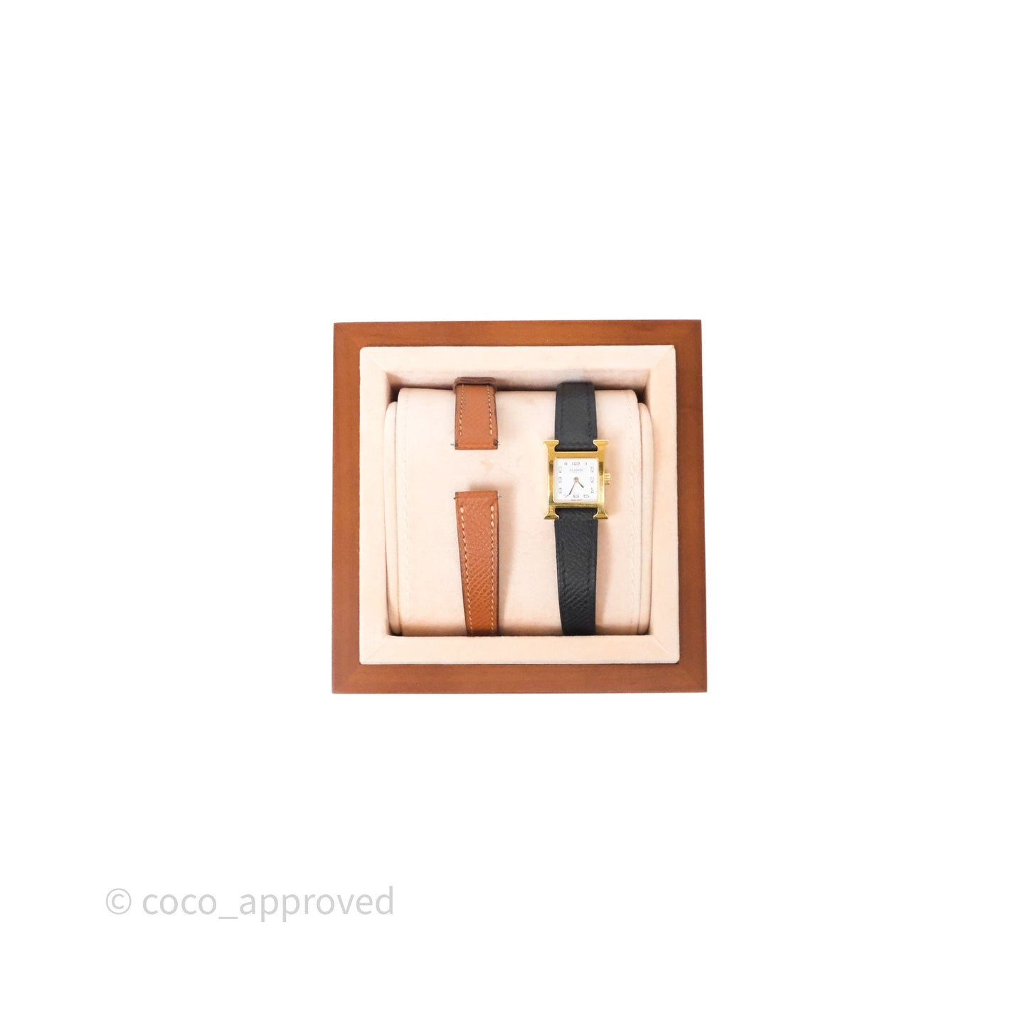 Hermès Heure H TPM Watch Black & Gold Epsom Gold Hardware