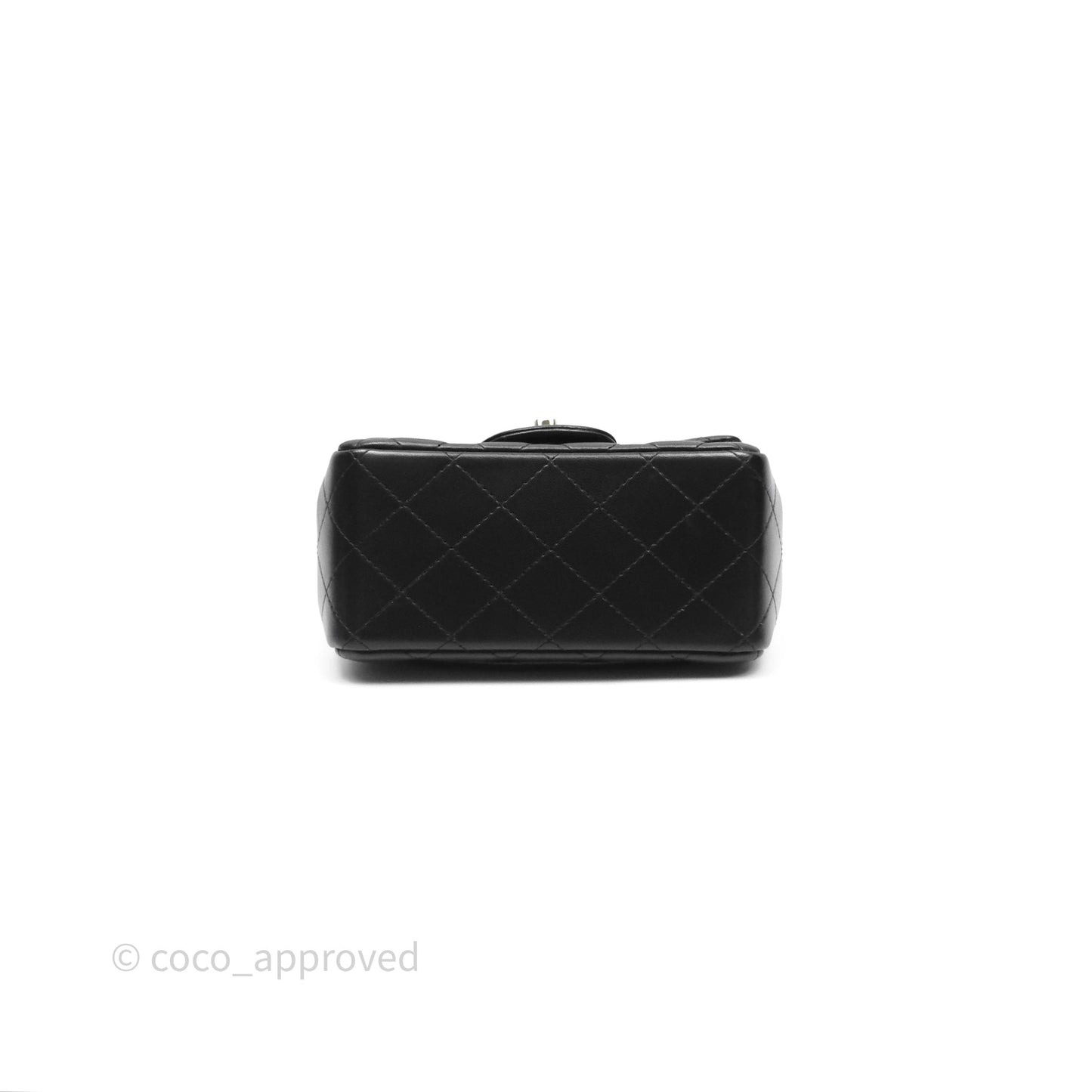 Chanel Mini Square Flap Quilted Black Lambskin Gold Hardware