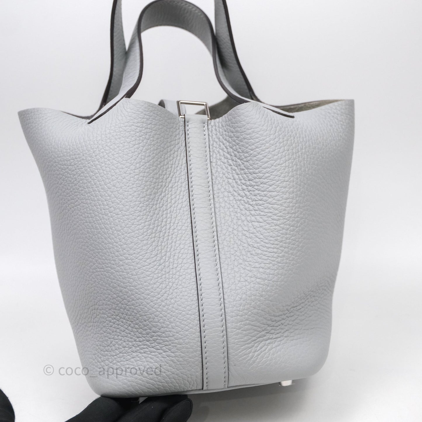 Hermès Picotin Lock 18 Bleu Glacier 8U Clemence Palladium Hardware
