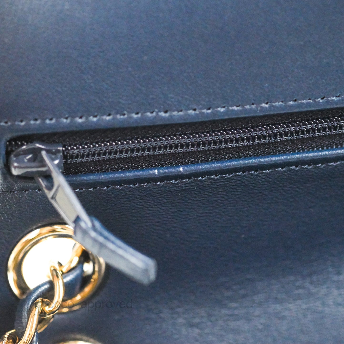Chanel M/L Quilted Medium Double Flap Dark Blue Printed Denim 22B