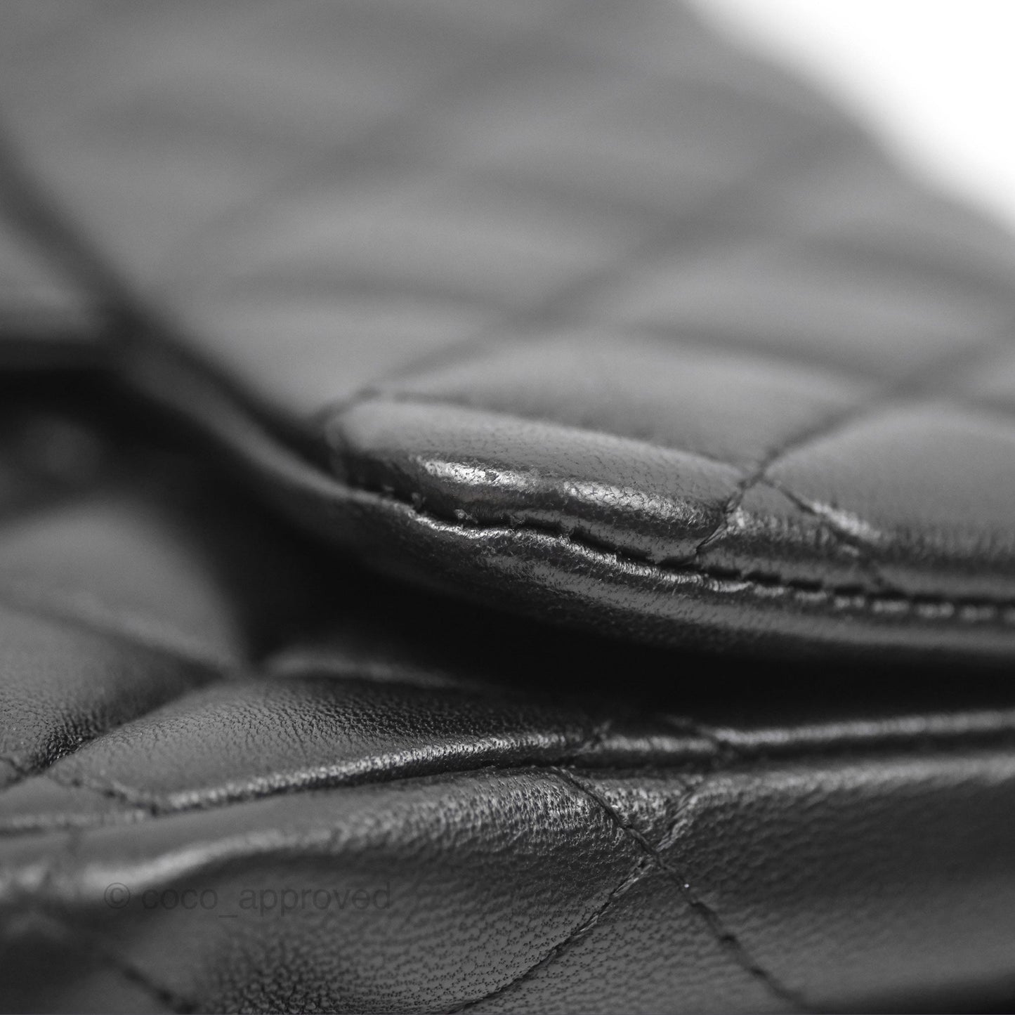 Chanel Mini Square Flap Quilted Black Lambskin Silver Hardware
