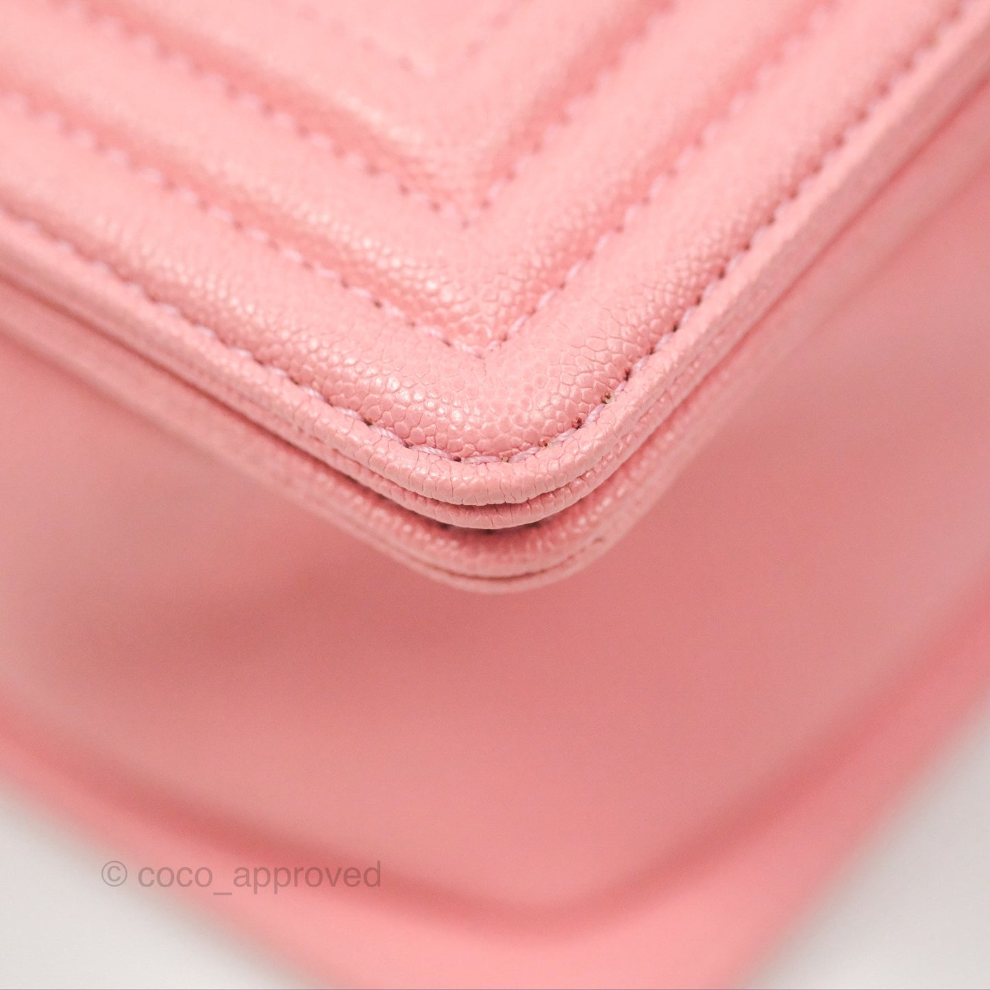Chanel Boy Chevron Medium Pink Caviar Gold Hardware