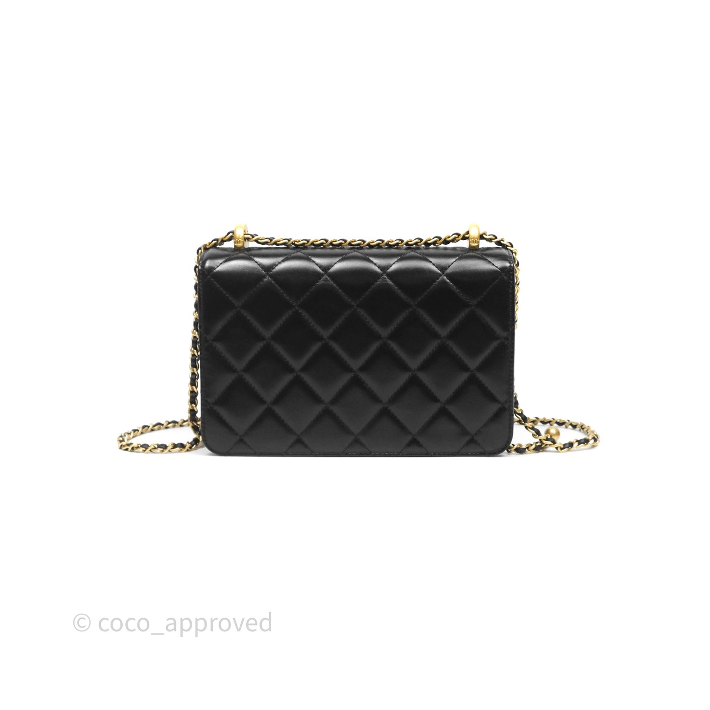 Chanel Quilted Small Perfect Fit Adjustable Black Calfskin Aged Gold Hardware