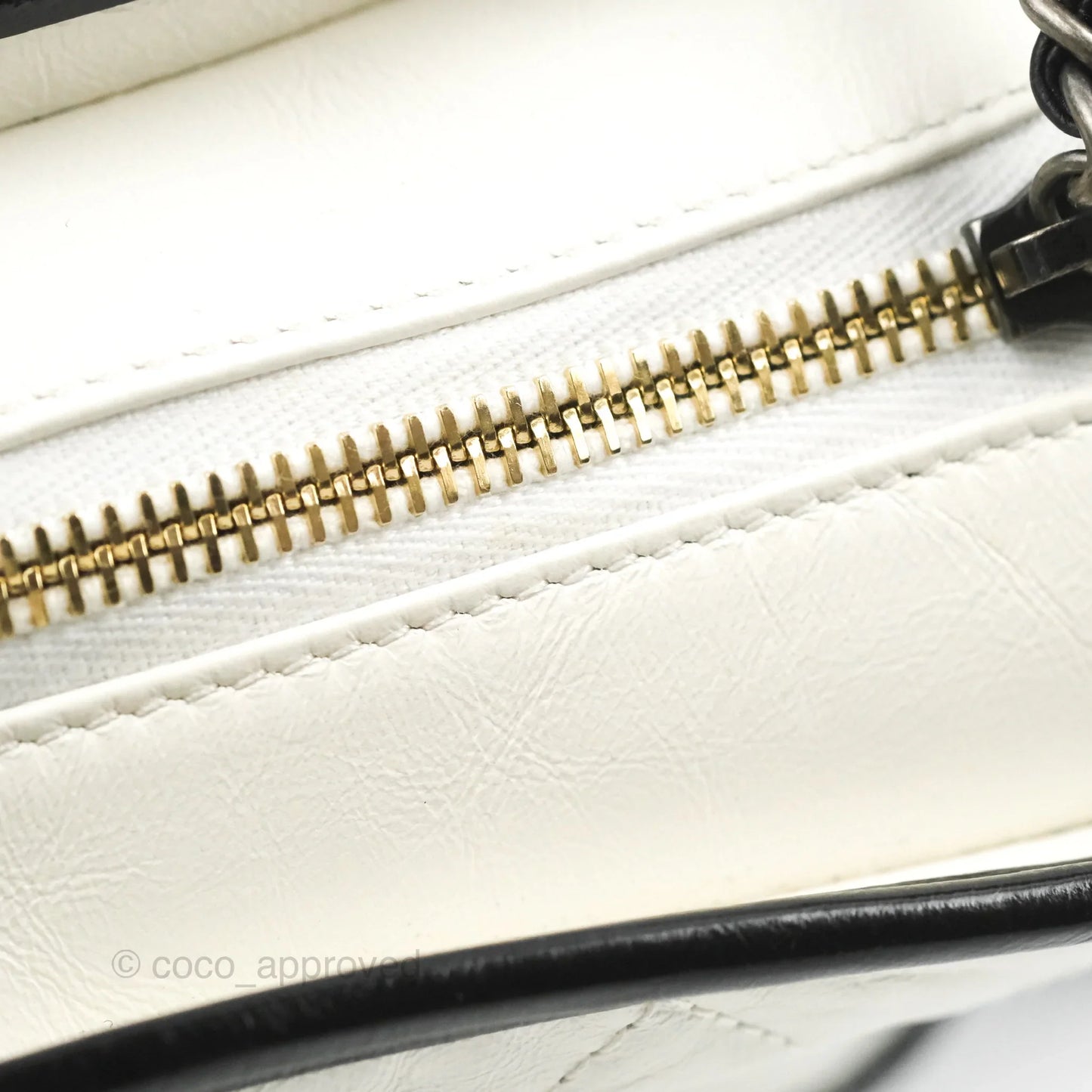 Chanel Quilted Small Gabrielle Hobo White Black Calfskin Mixed Hardware