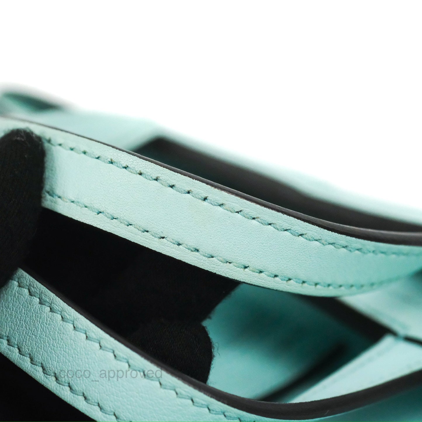 Hermès Halzan 22 Mini Aqua Swift Palladium Hardware