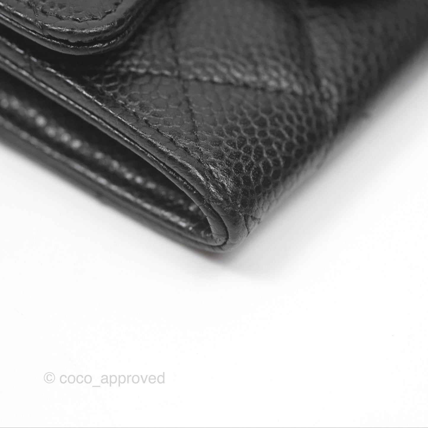 Chanel Quilted Flap Card Holder Caviar Black Gold Hardware