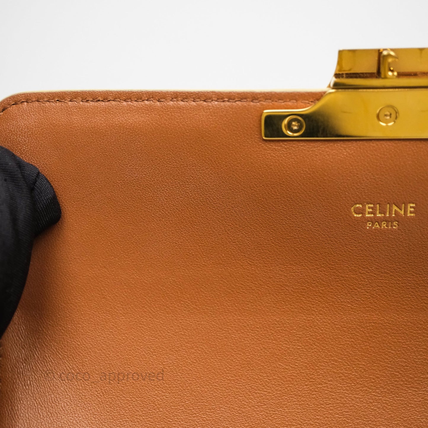 Celine Triomphe Shoulder Bag White Calfskin Triomphe Canvas