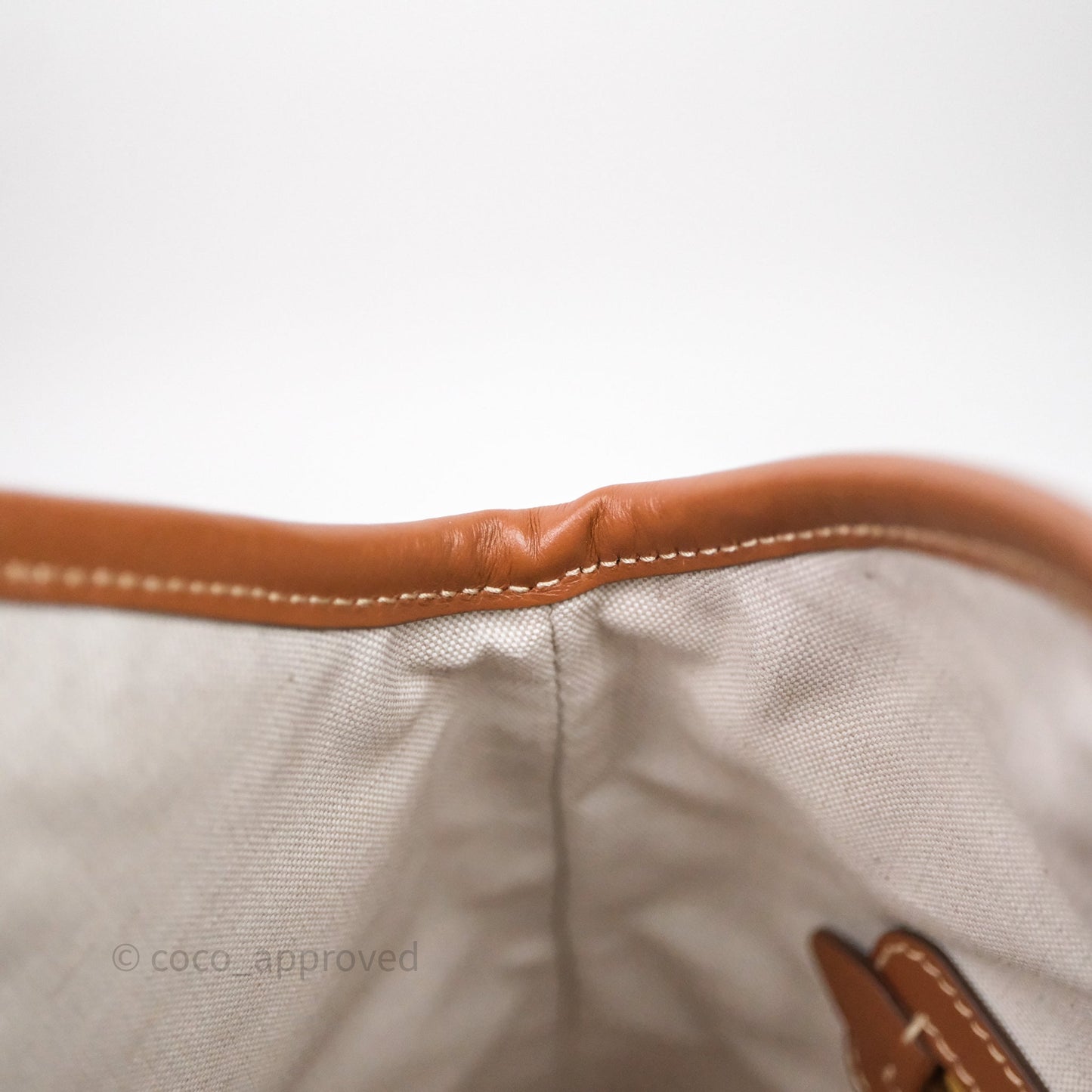 Miu Miu Ivy Tote Bag Canvas Beige/Brandy