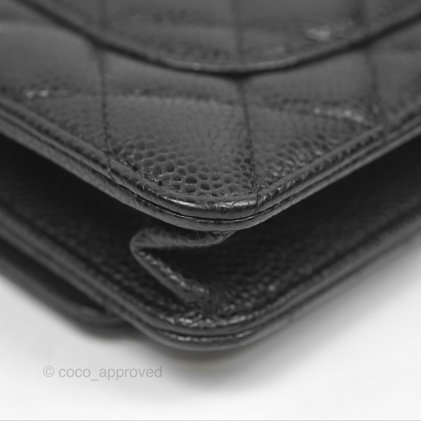 Chanel Classic Wallet On Chain WOC Quilted Black Caviar Gold Hardware