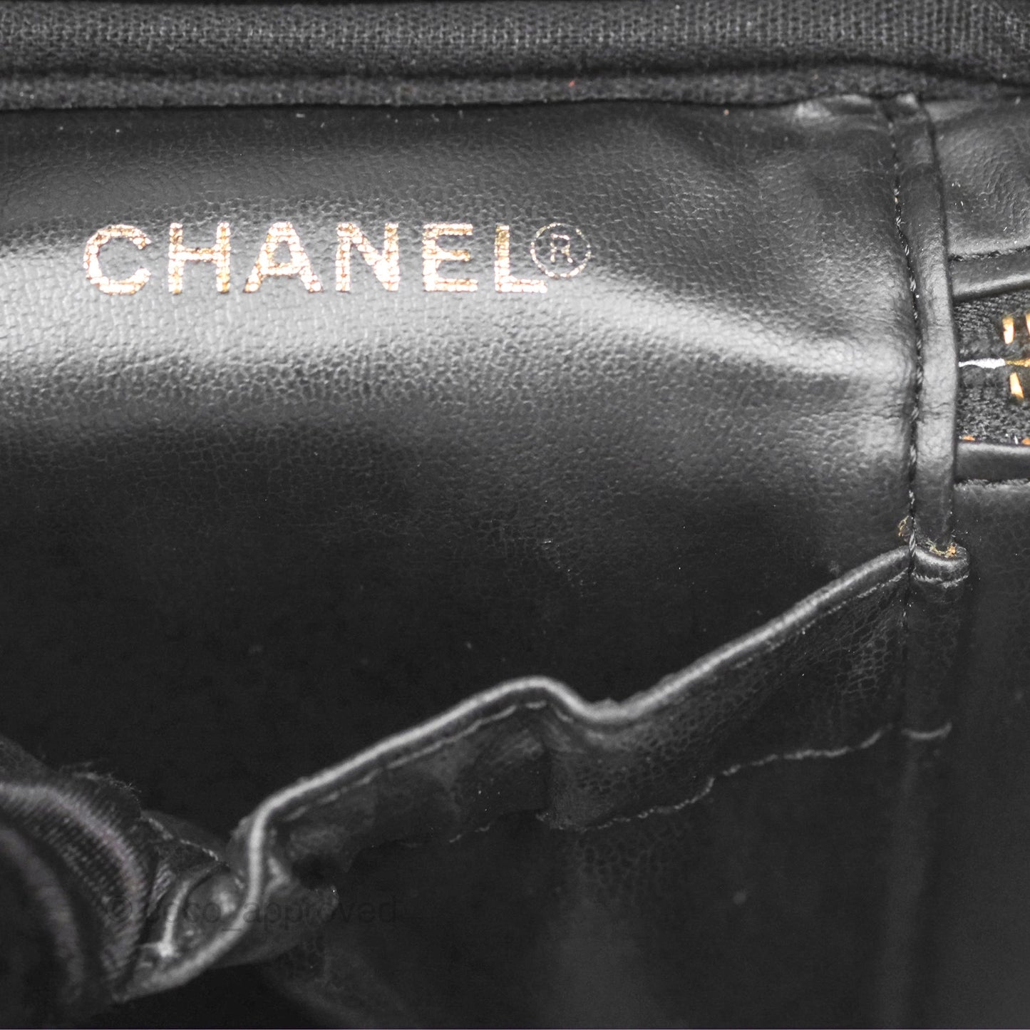 Chanel Vintage Vanity Case Black Caviar Gold Hardware
