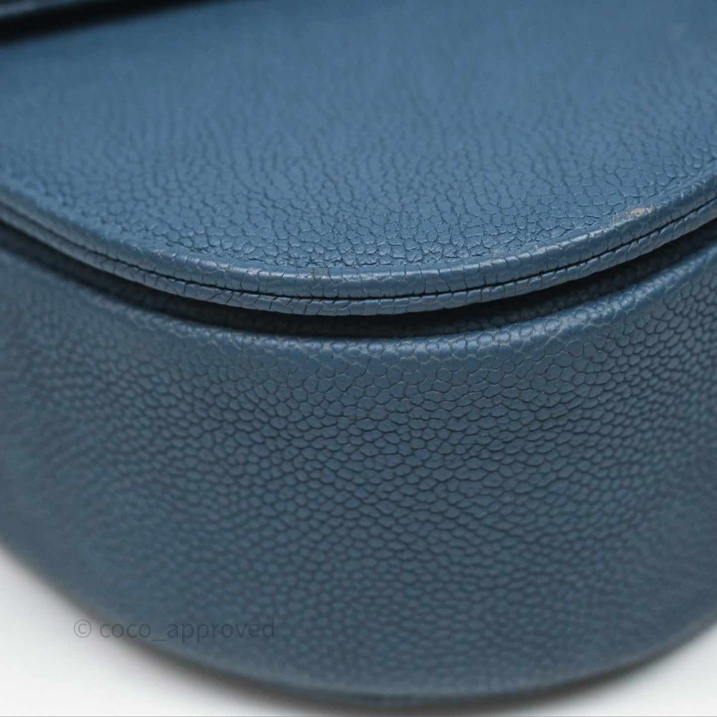 Chanel Medium Cuba Top Handle Flap Bag Blue Caviar Gold Hardware