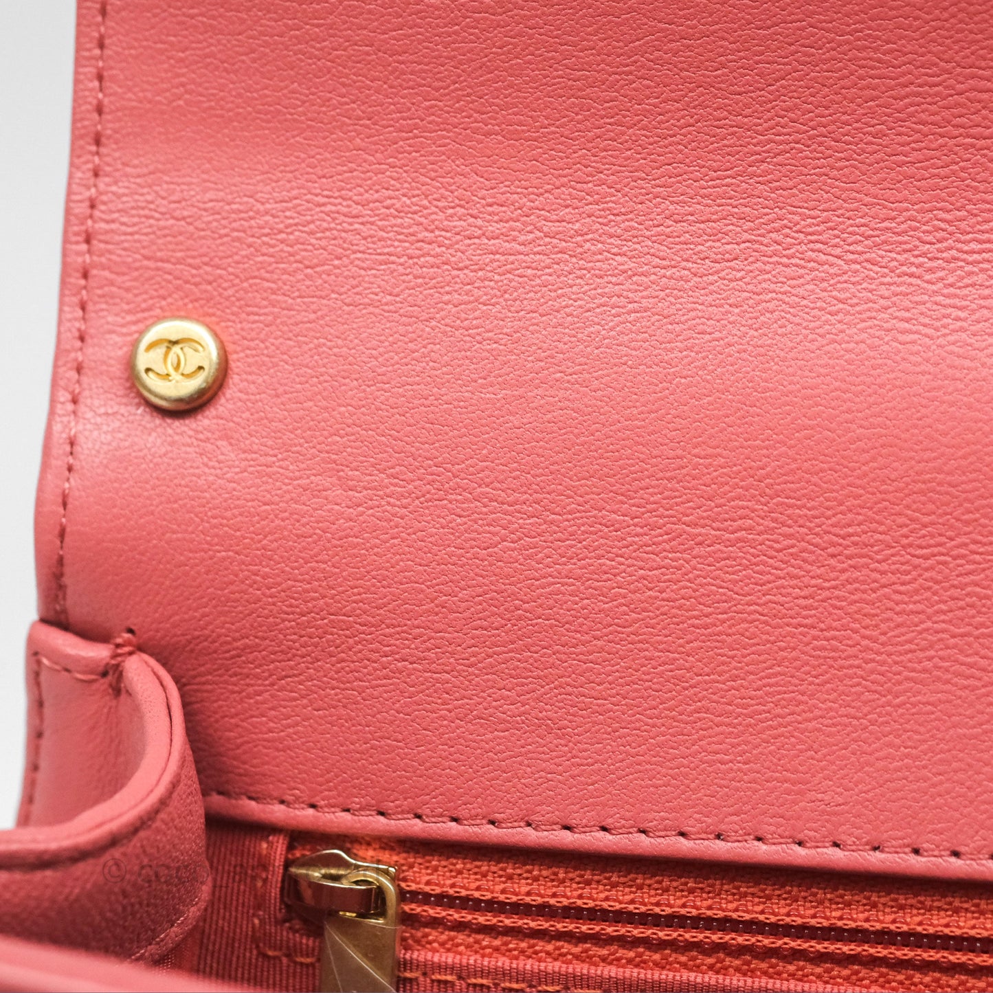 Chanel Quilted Small Chain Infinity Handle Bag Pink Lambskin Aged Gold Hardware