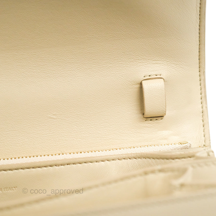 Celine Medium Classic Box Flap Ivory Calfskin