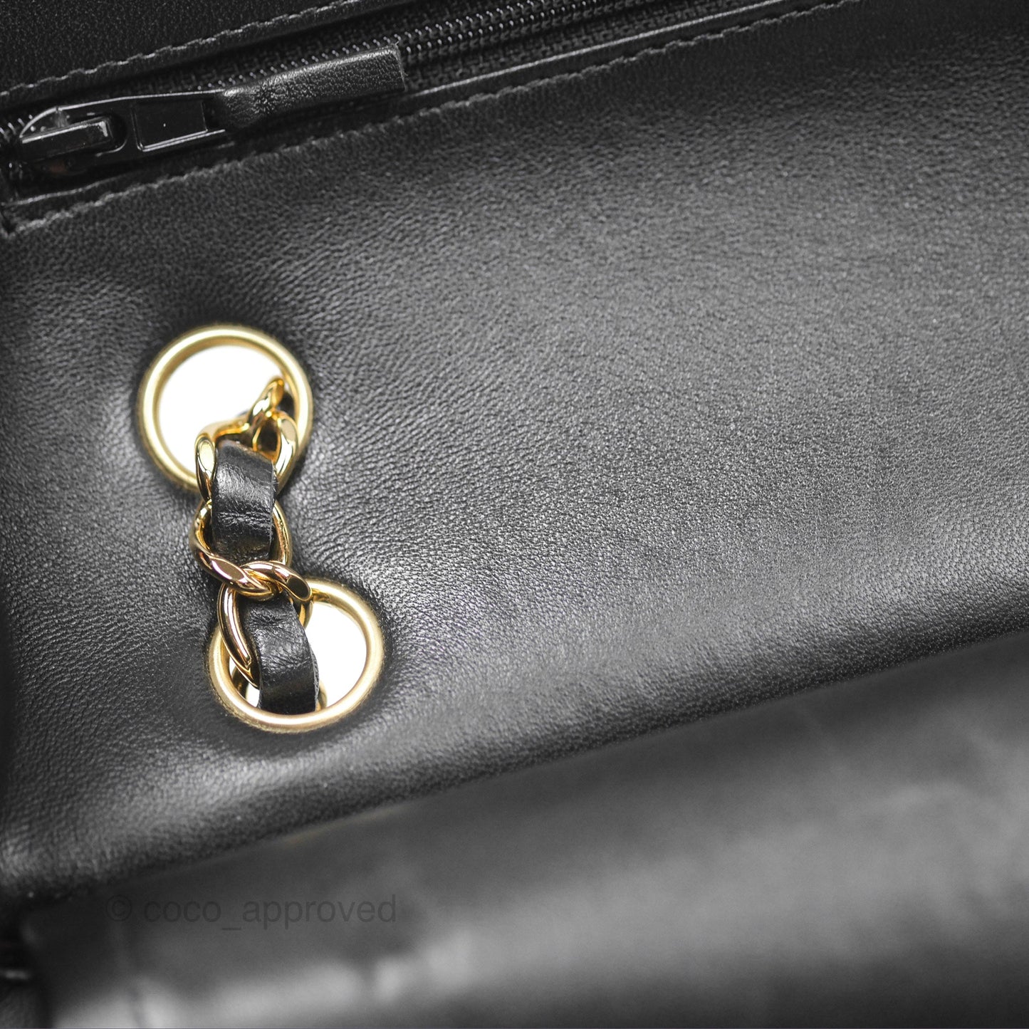 Chanel Small Classic Flap Quilted Black Lambskin Gold Hardware