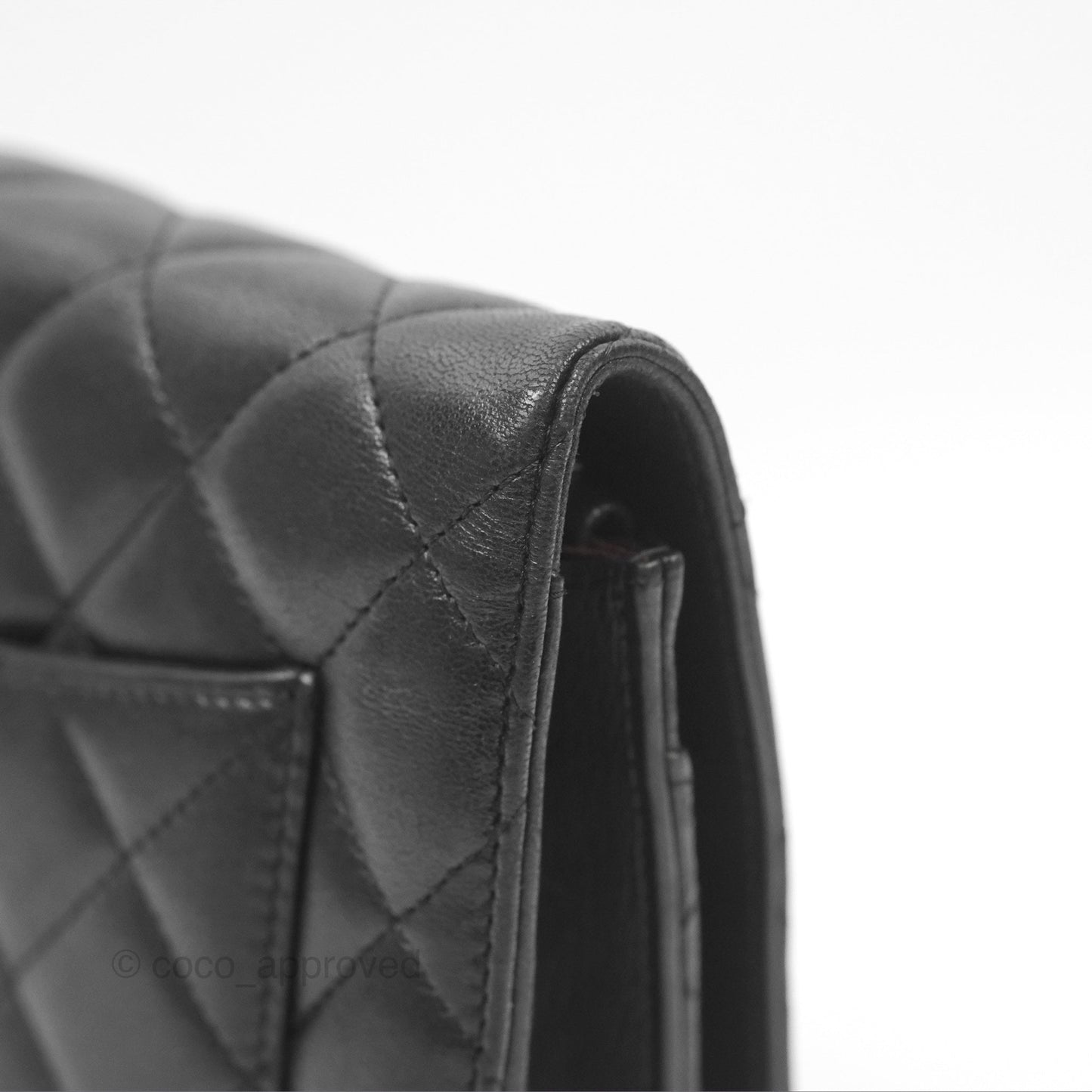 Chanel Quilted Classic Wallet On Chain WOC Black Lambskin Silver Hardware