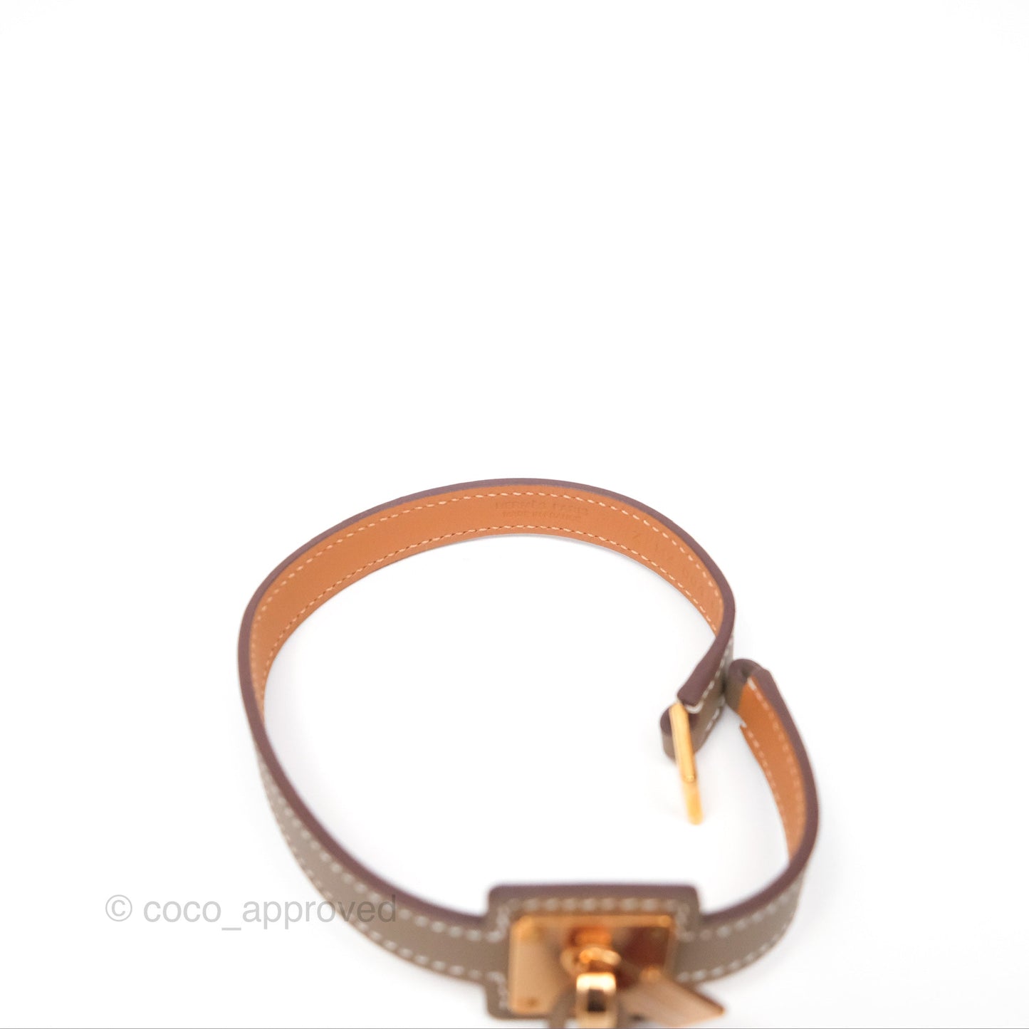 Hermès O'Kelly Double Tour Bracelet Etoupe Swift Rose Gold Hardware