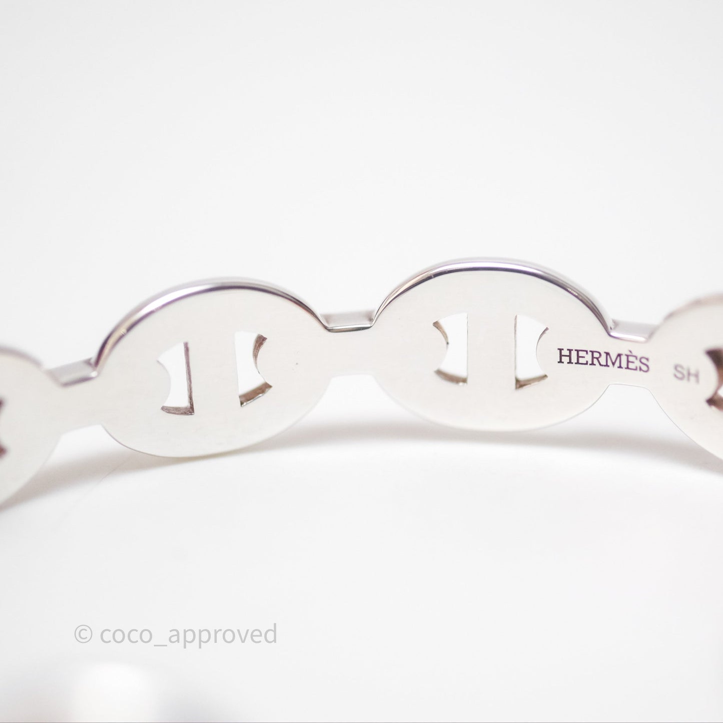 Hermès Chaine d'Ancre Bracelet Silver Hardware Size SH