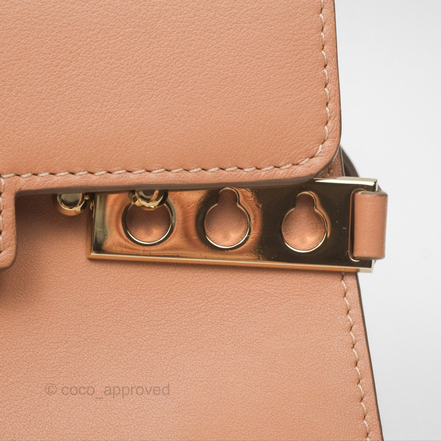 Delvaux Tempête Mini Beige Supple Calfskin Gold Hardware