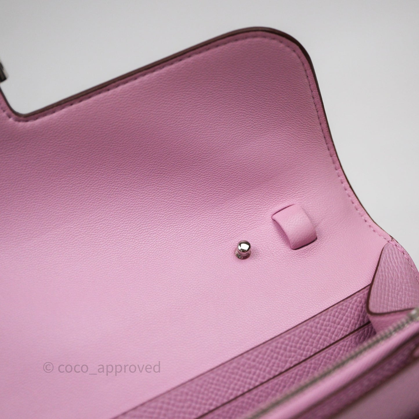Hermès Constance To Go Wallet Mauve Sylvestre X9 Epsom Palladium hardware