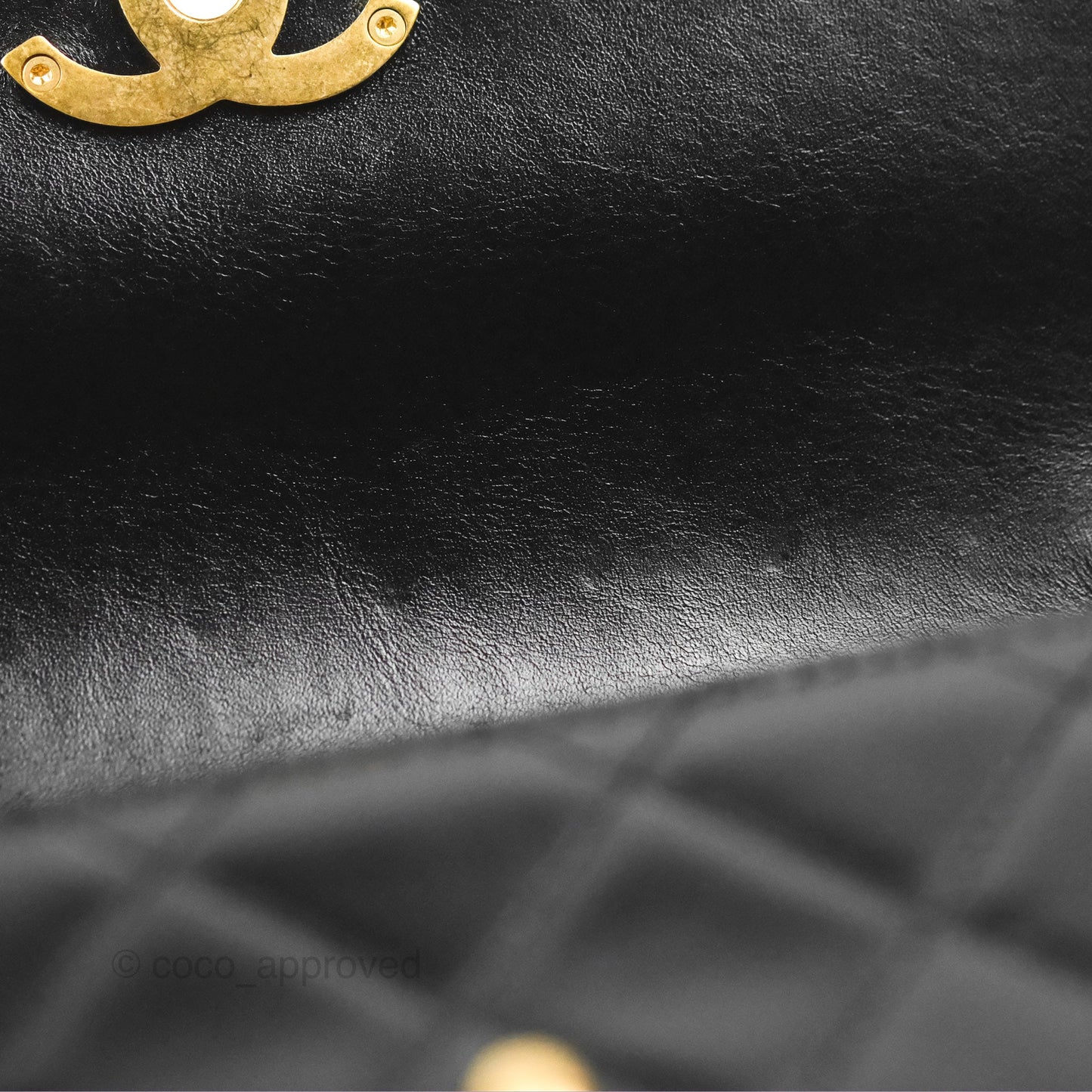 Chanel Mini Diana Flap Bag Black Calfskin Aged Gold Hardware 21B