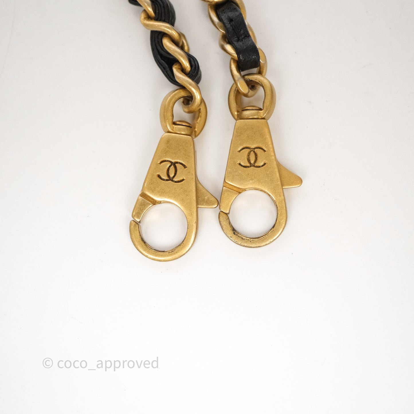 Chanel Small Coco Handle Black Caviar Aged Gold Hardware Braided Handle