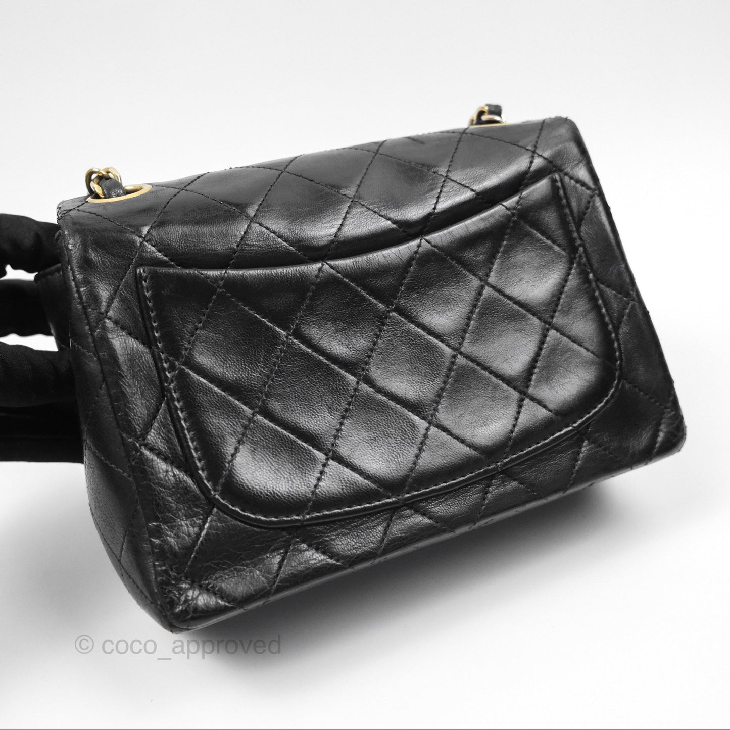 Chanel Vintage Mini Square Black Lambskin 24K Gold Hardware