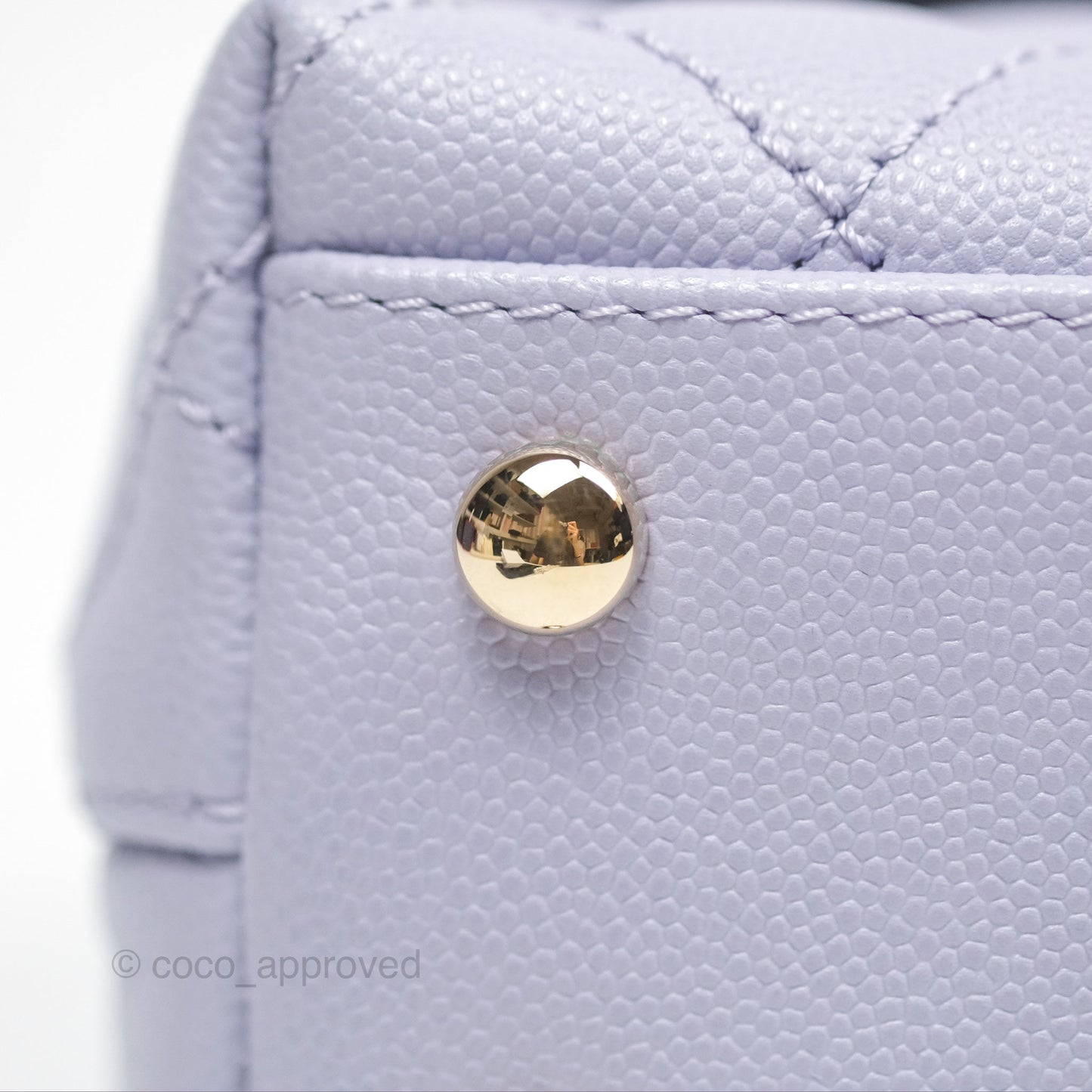 Chanel Small Coco Handle Quilted Lilac Caviar Gold Hardware