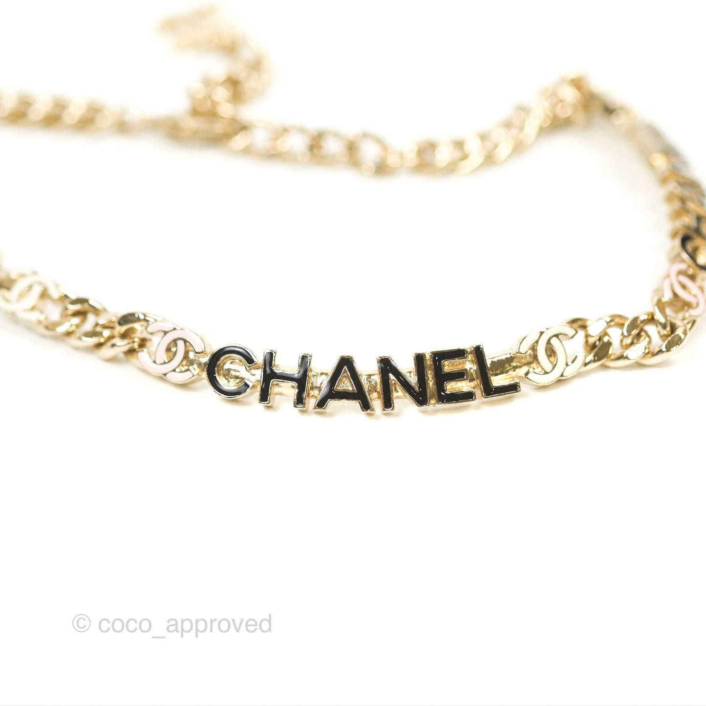 Chanel Logo CC Chain Choker Gold Tone 22S