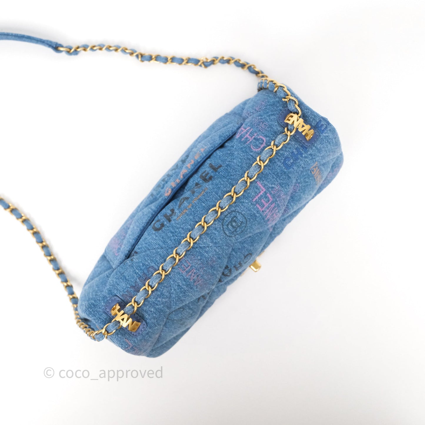 Chanel Large Denim Mood Flap Quilted Blue Multicolor 22P