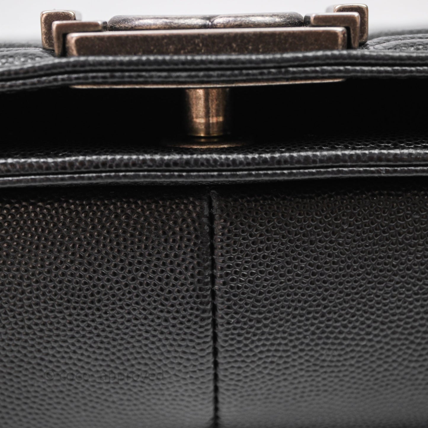 Chanel Medium Boy Quilted Black Caviar Ruthenium Hardware