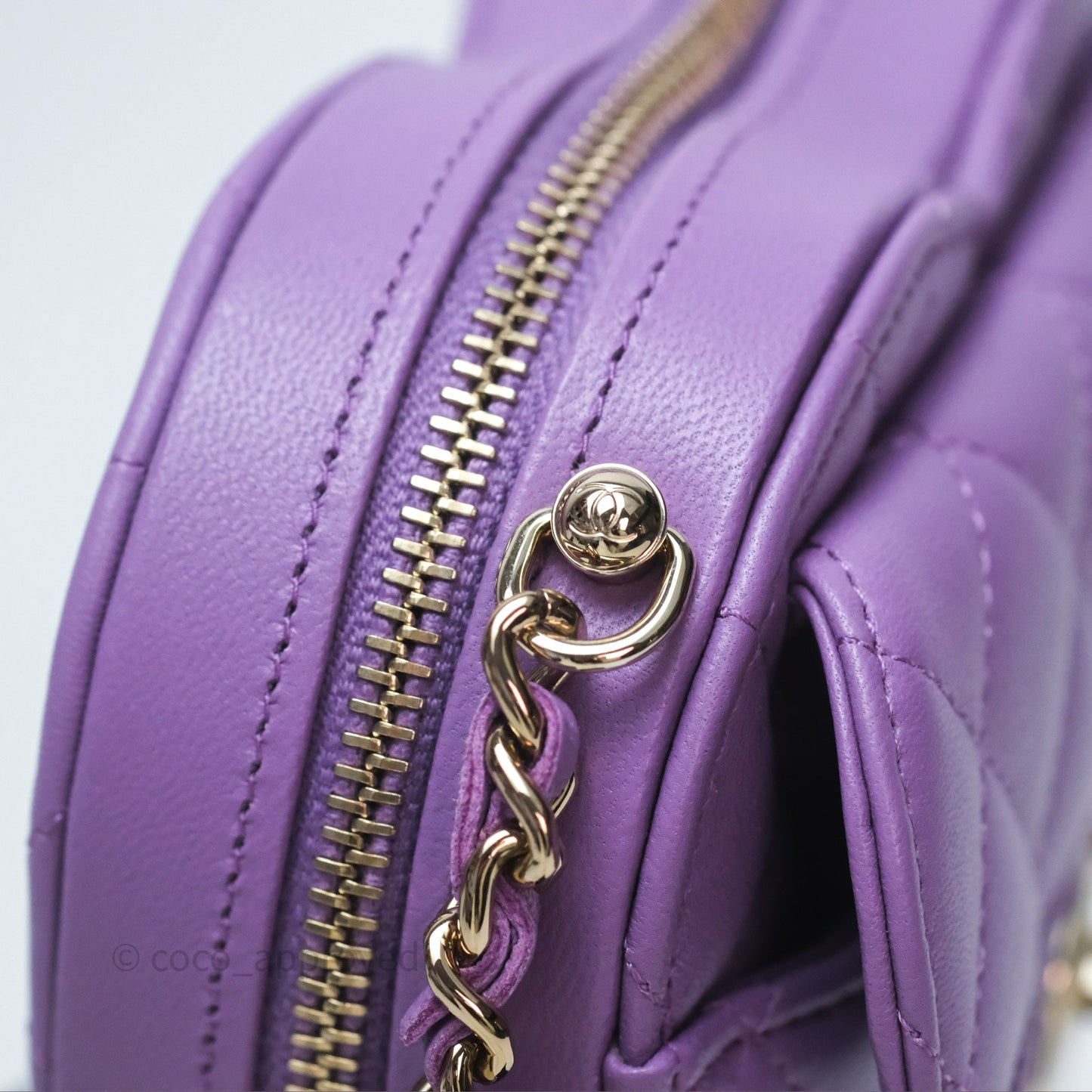 Chanel Small Heart Bag Purple Lambskin Gold Hardware 22S