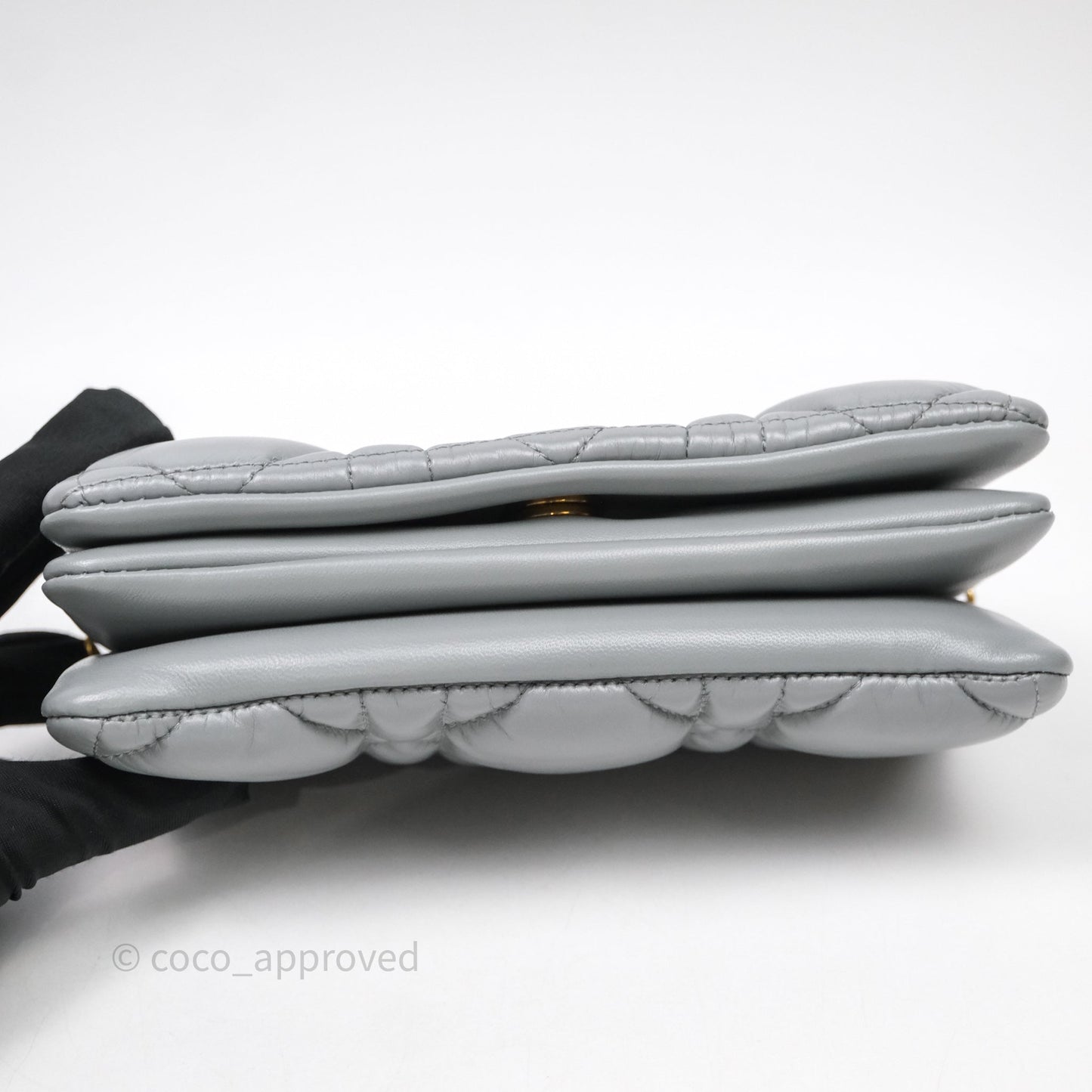 Christian Dior Mini Caro Bag Grey Macrocannage