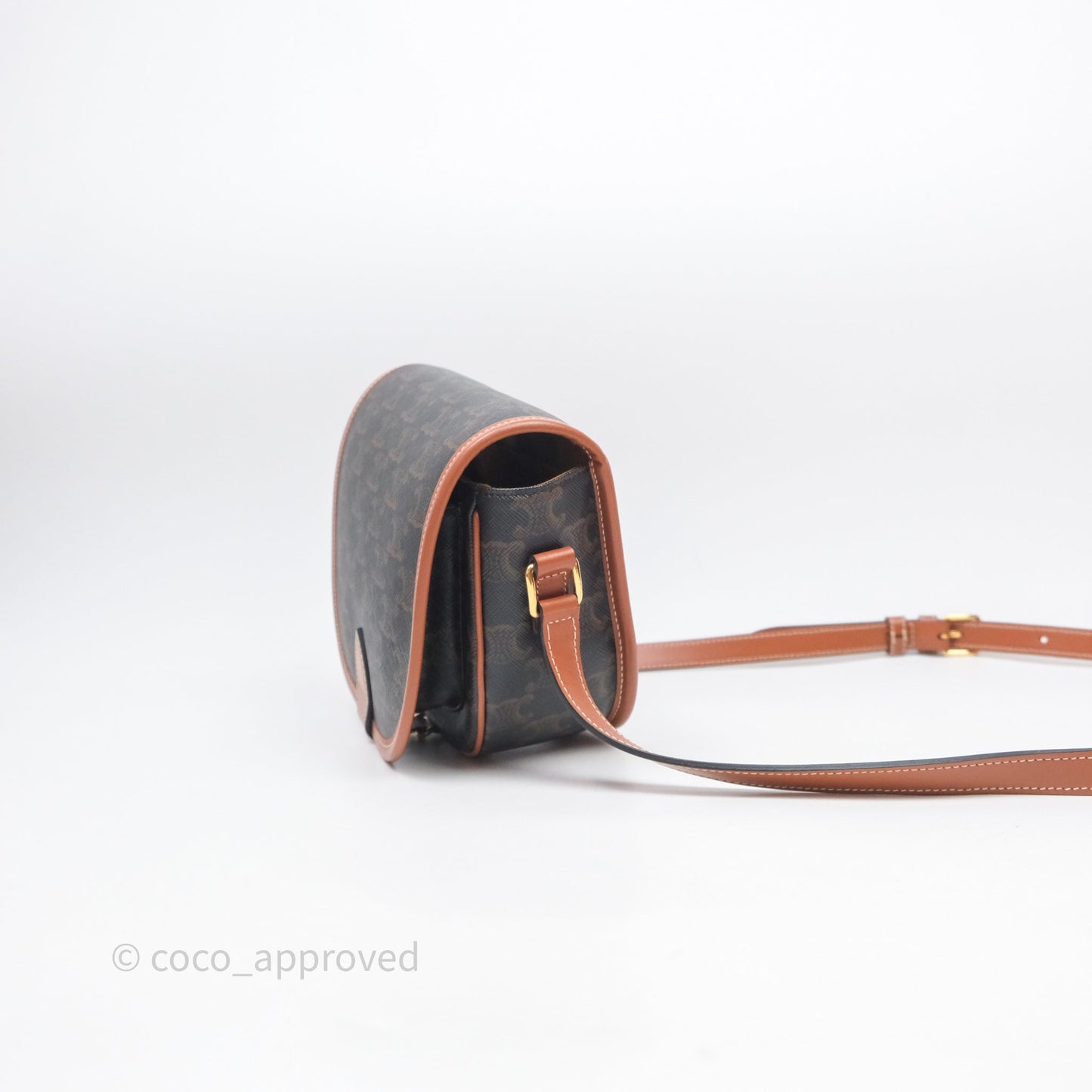 Celine Medium Folco Bag Triomphe Canvas Tan