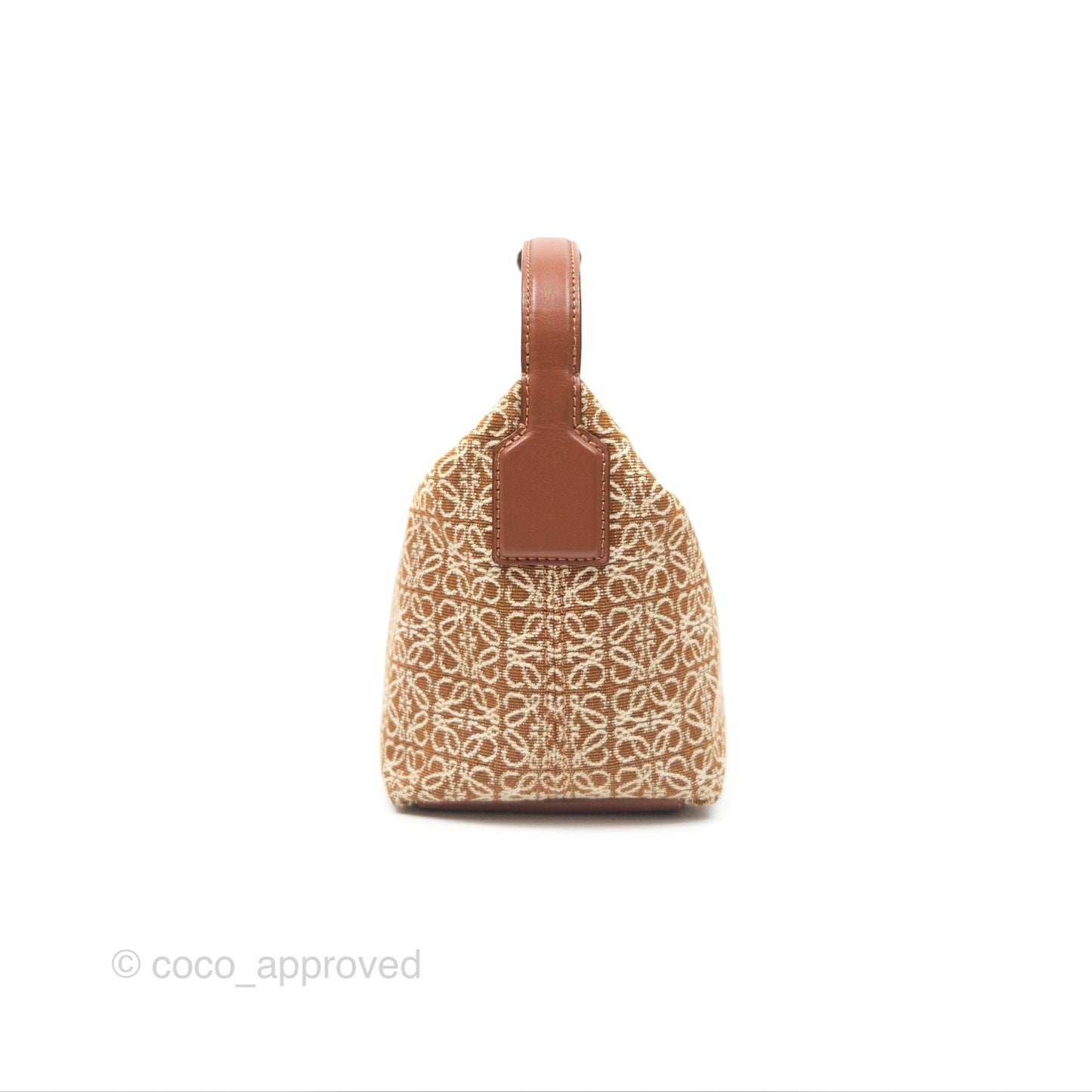 Loewe Small Cubi bag in Anagram Jacquard & Calfskin Tan Pecan