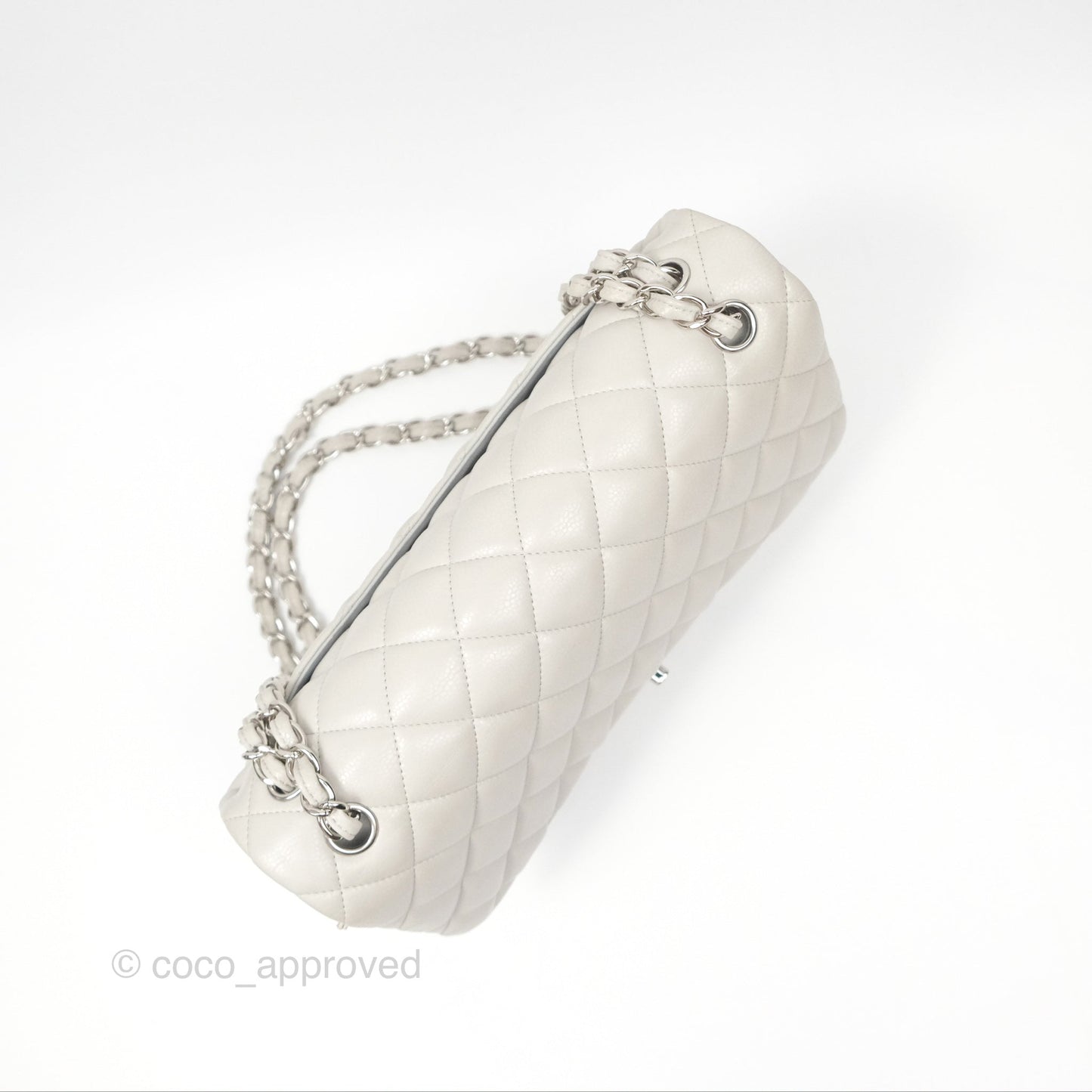 Chanel Jumbo Double Flap Light Grey Caviar Silver Hardware⁣⁣
