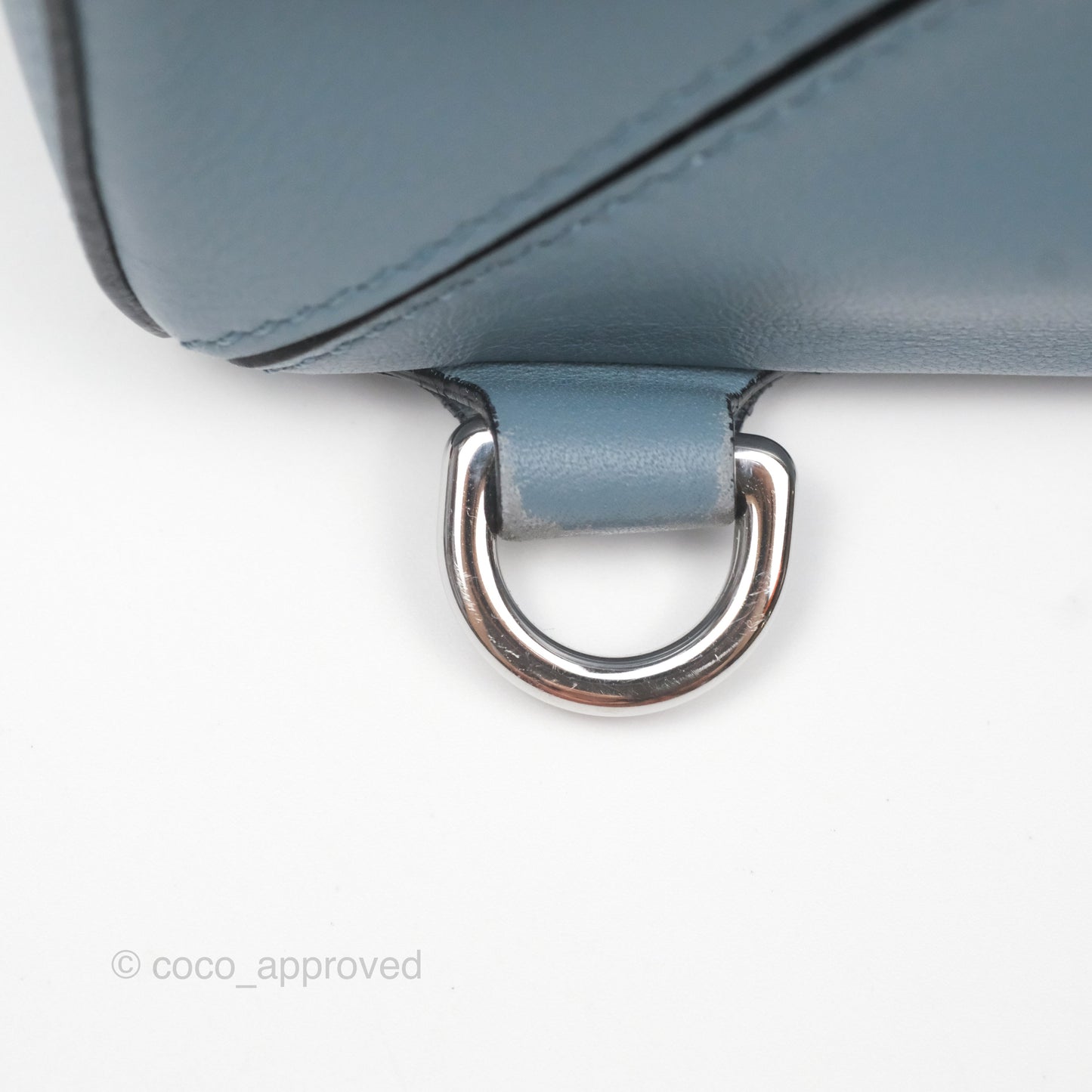 Loewe Small Puzzle Bag Blue Calfskin Silver Hardware