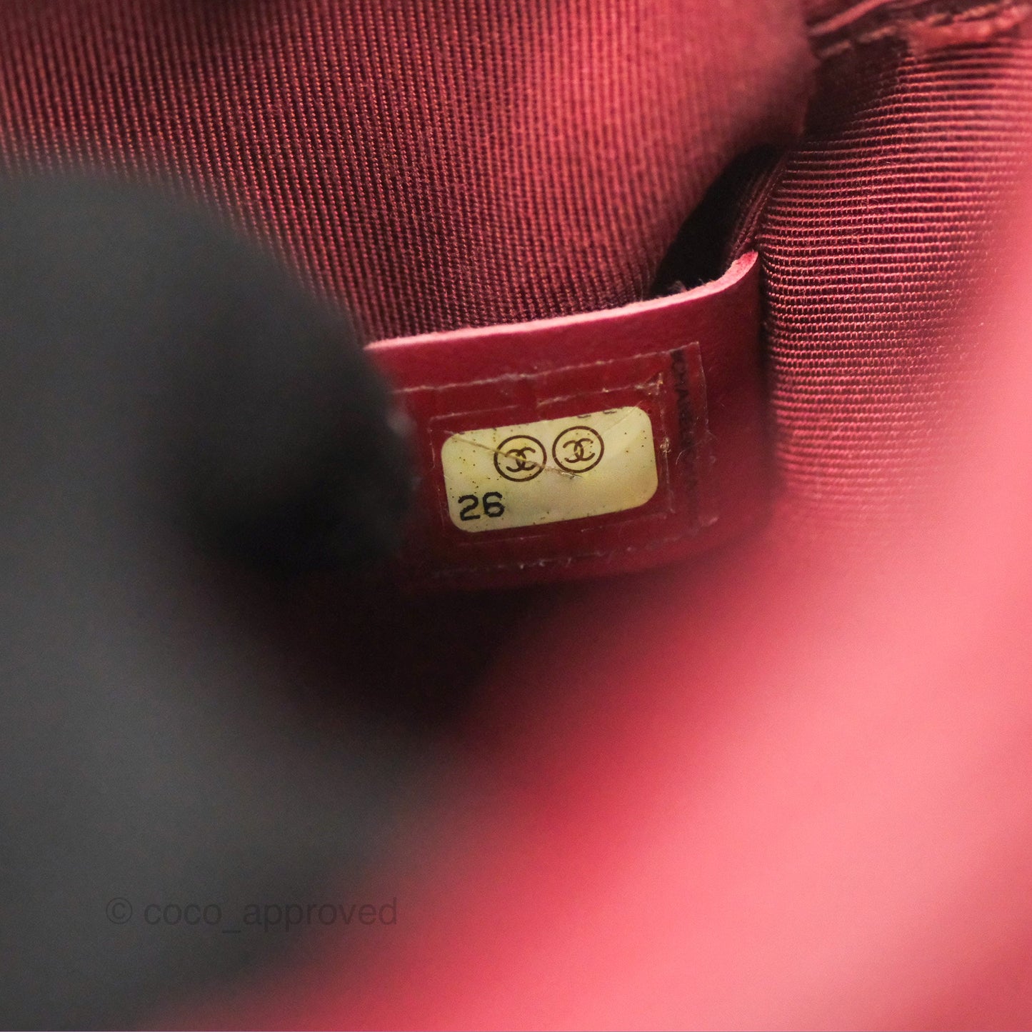 Chanel Quilted CC Small Vanity Case Dark Red Calfskin