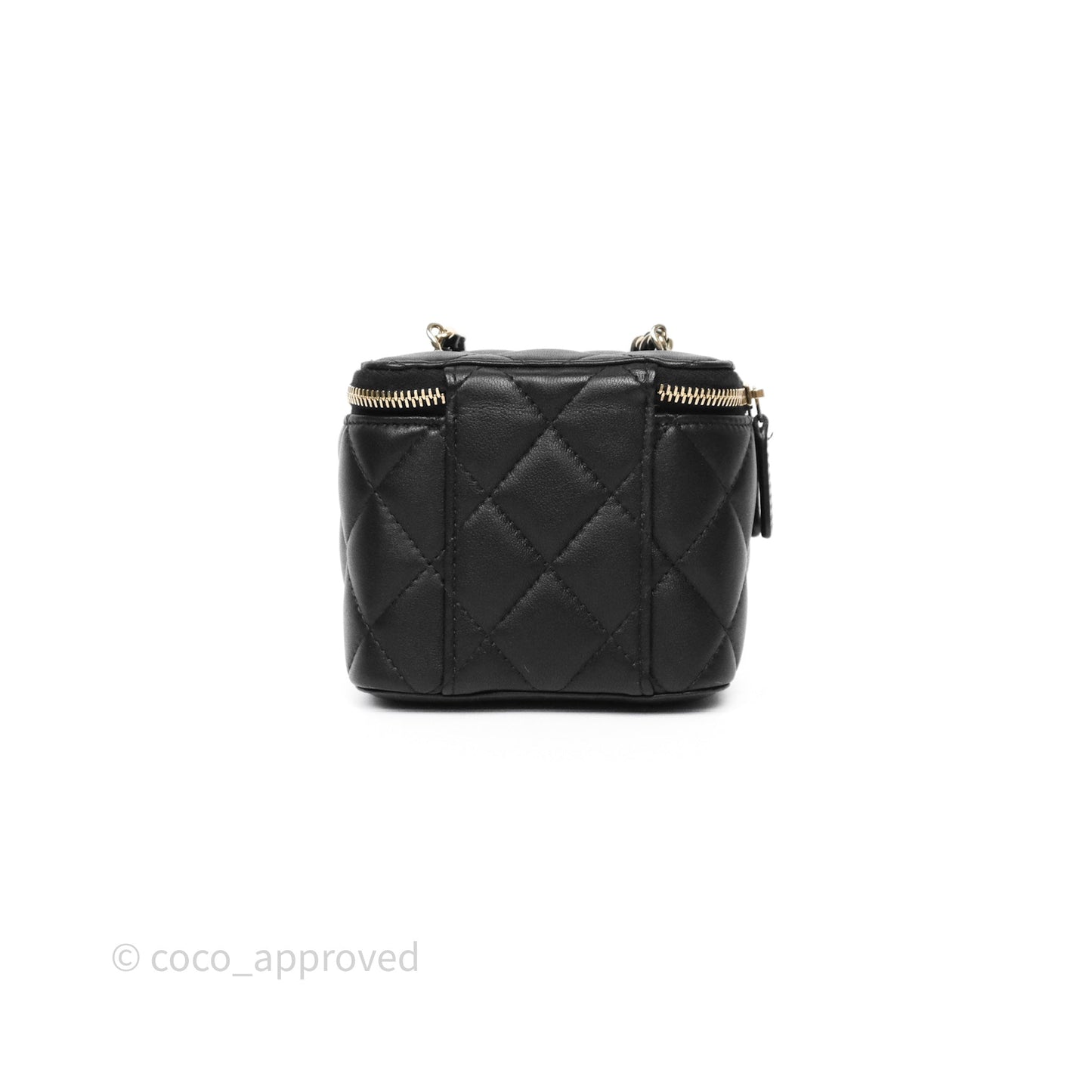 Chanel Mini Ball Crush Vanity With Chain Black Lambskin Gold Hardware
